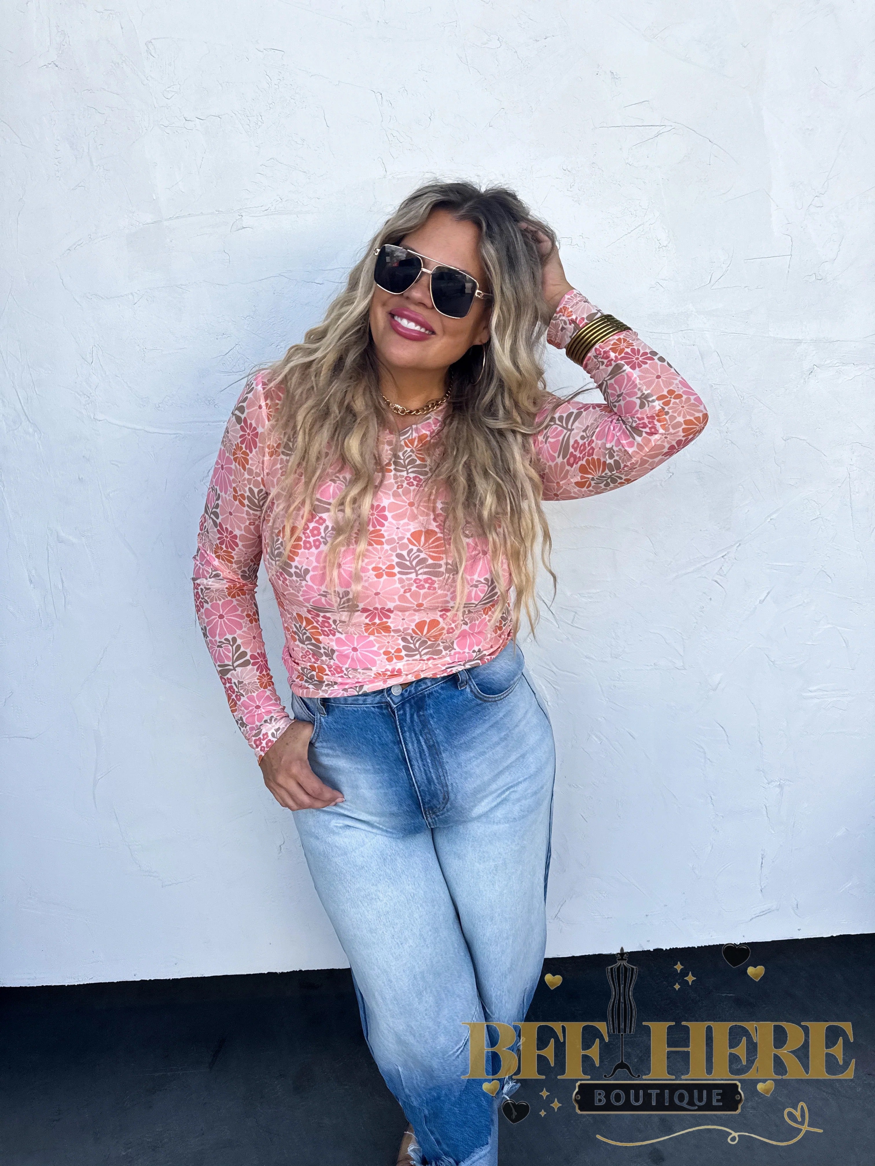 Vintage Floral Mesh Top by Blakeley - BFF Here