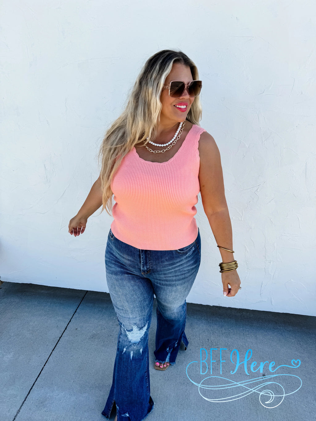 PREORDER: Lillian Scalloped Knit Tank by Blakeley / Choice of Color (Ships Beginning of May) - BFF Here