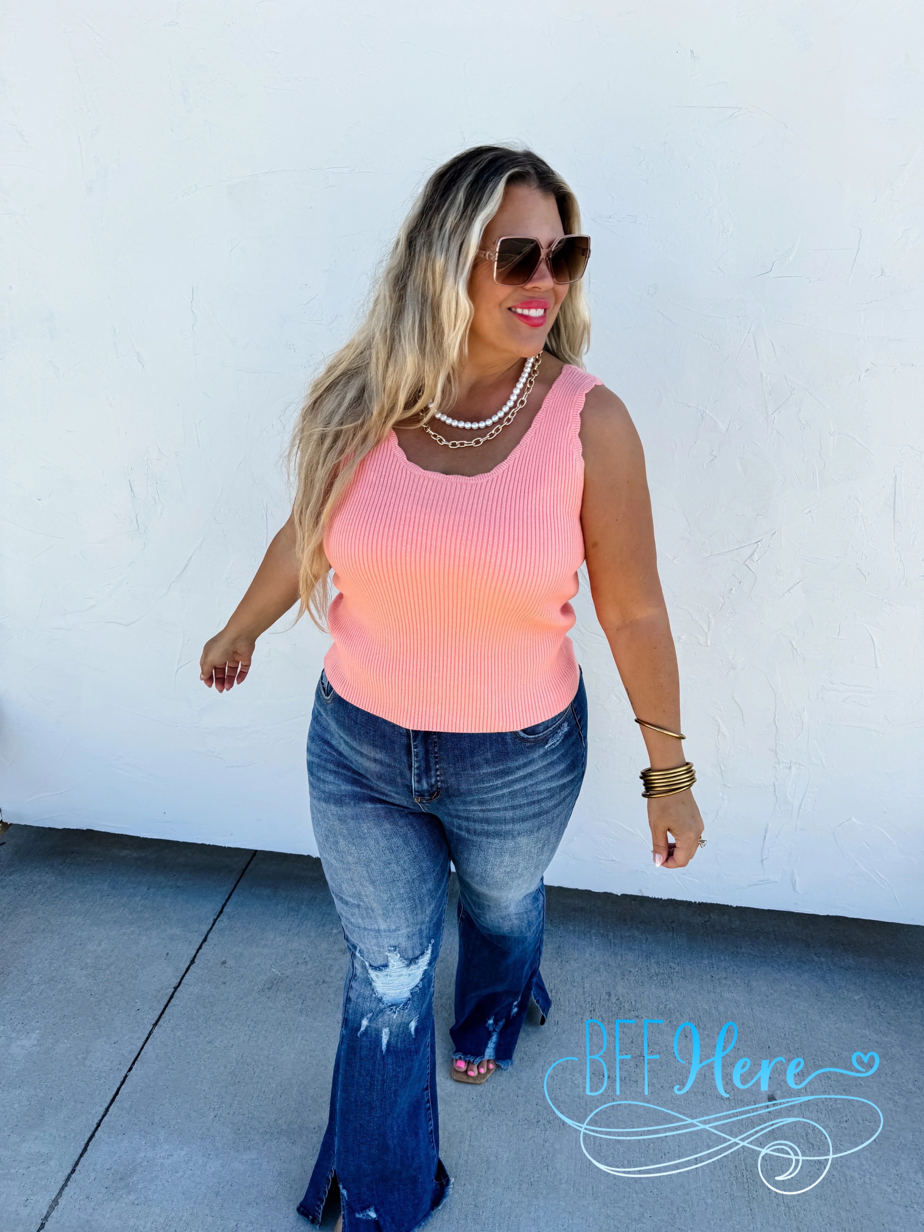 PREORDER: Lillian Scalloped Knit Tank by Blakeley / Choice of Color (Ships Beginning of May) - BFF Here