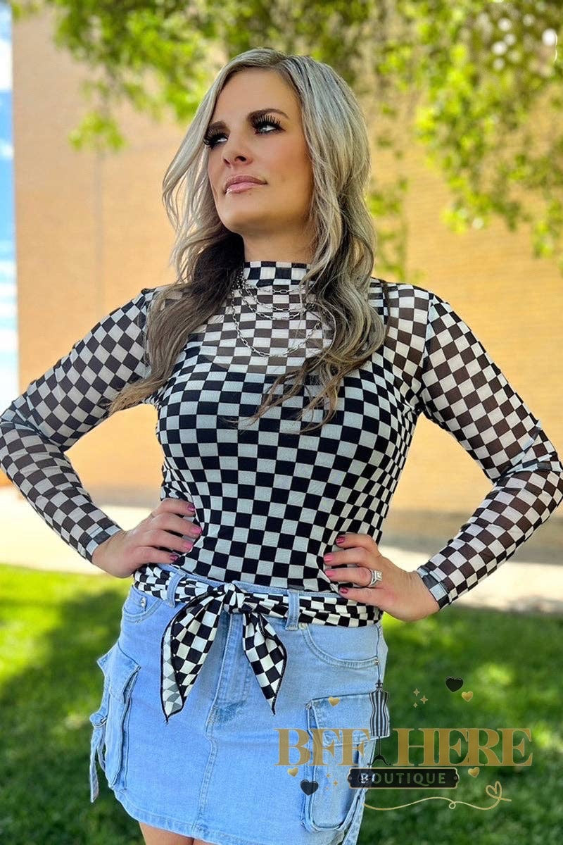 Round The Track Mesh Top by Sterling Kreek - BFF Here