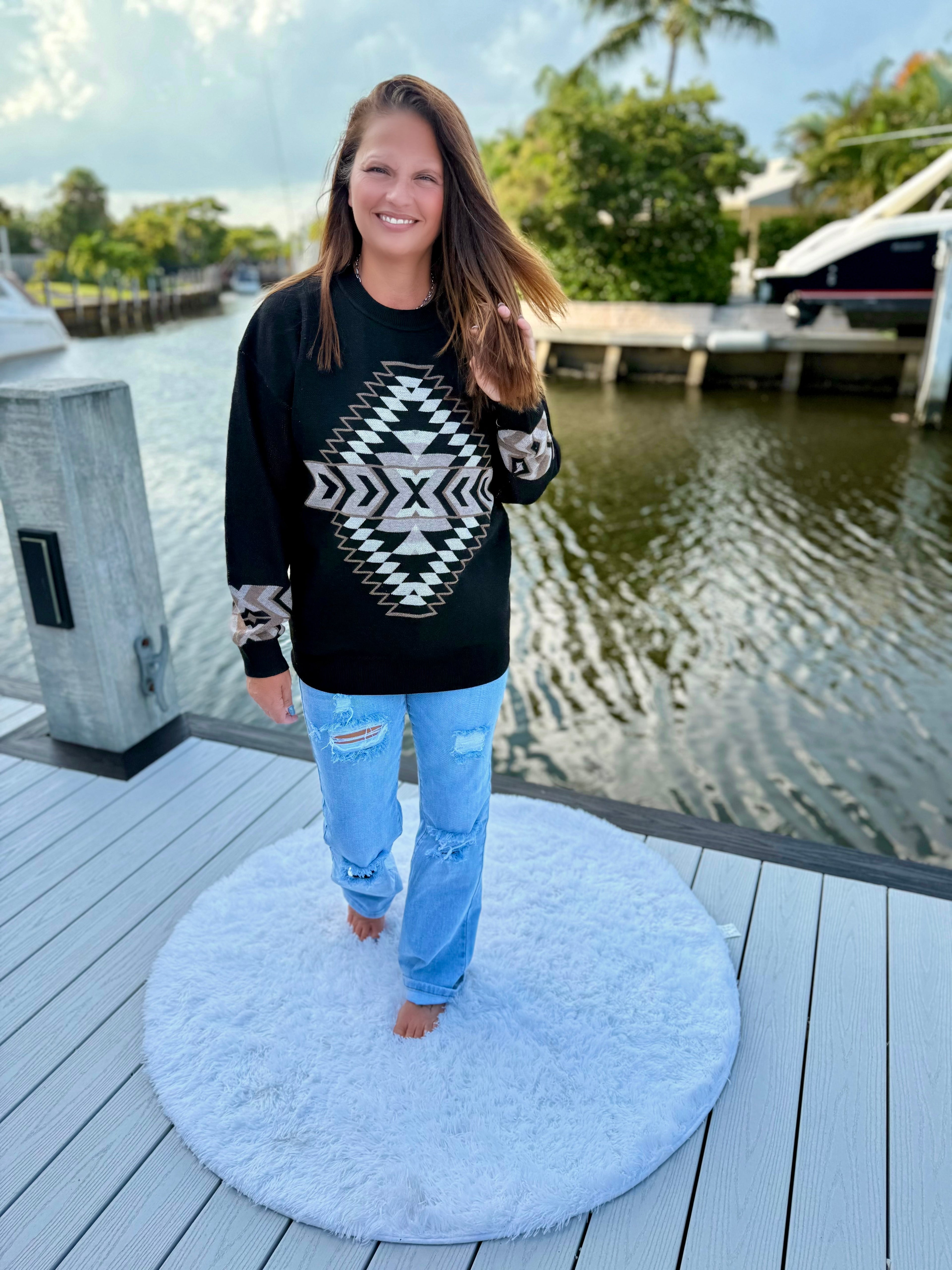 Night Aztec Sweater by Sterling Kreek - BFF Here