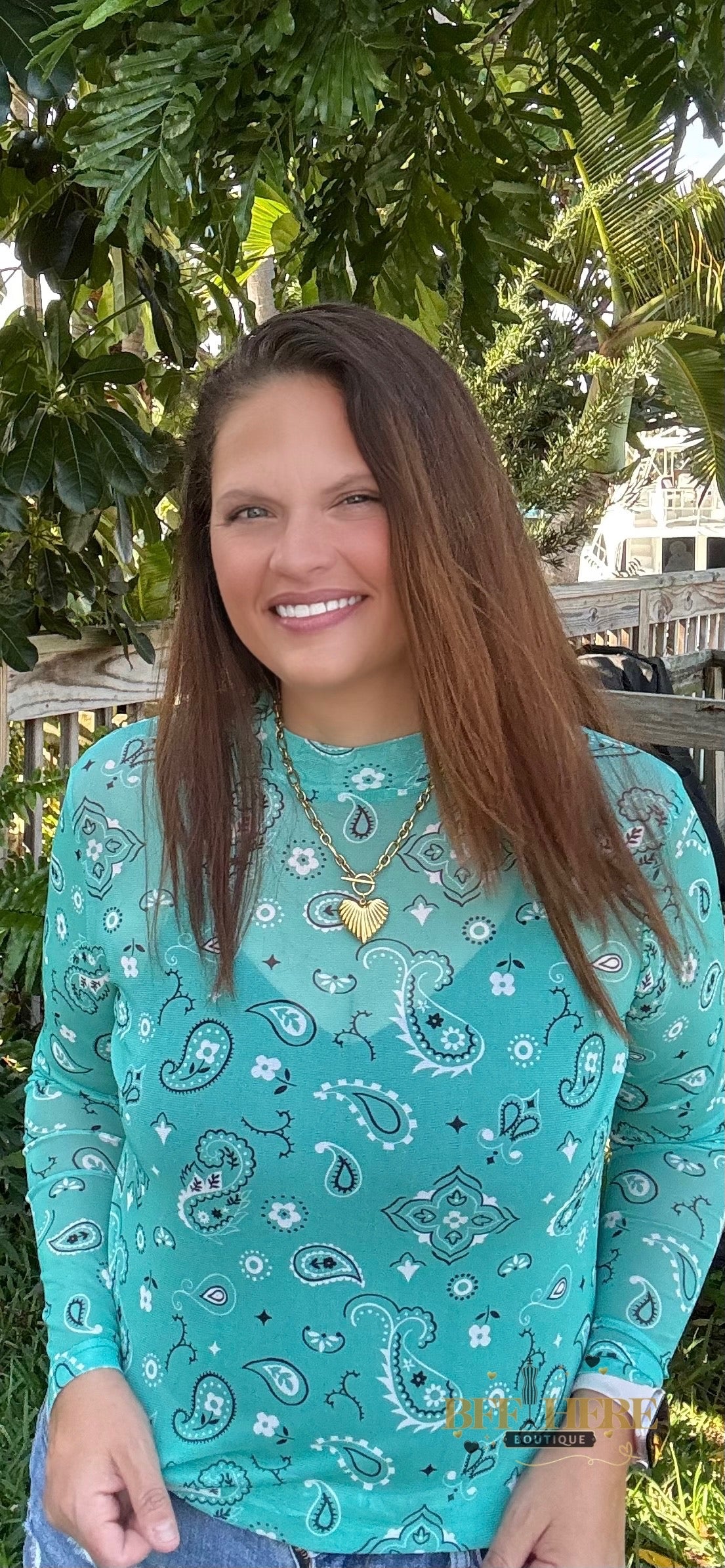 Bandana Babe Mesh Top / Turquoise by Sterling Kreek - BFF Here