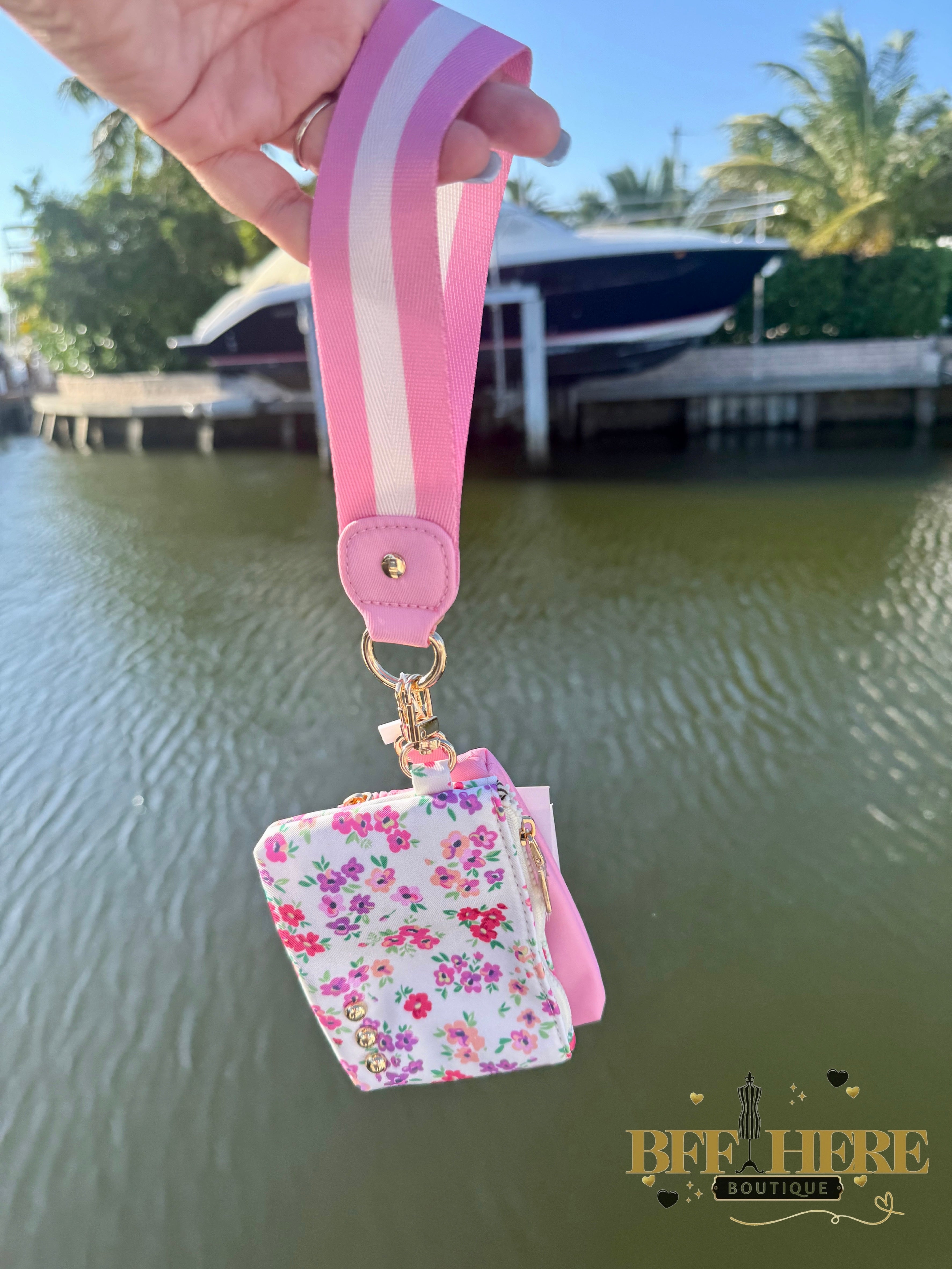 Summer Spritz Dual Pouch Wristlet by Pretty Simple / Choice of Color - BFF Here