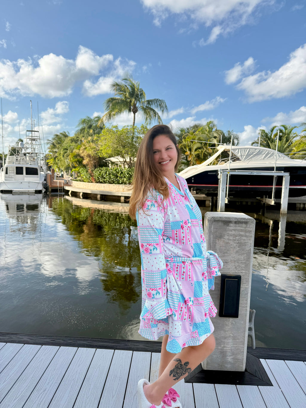 Almost Ready Ribbed Robe by Jess Lea / Pink Heirloom Patchwork - BFF Here