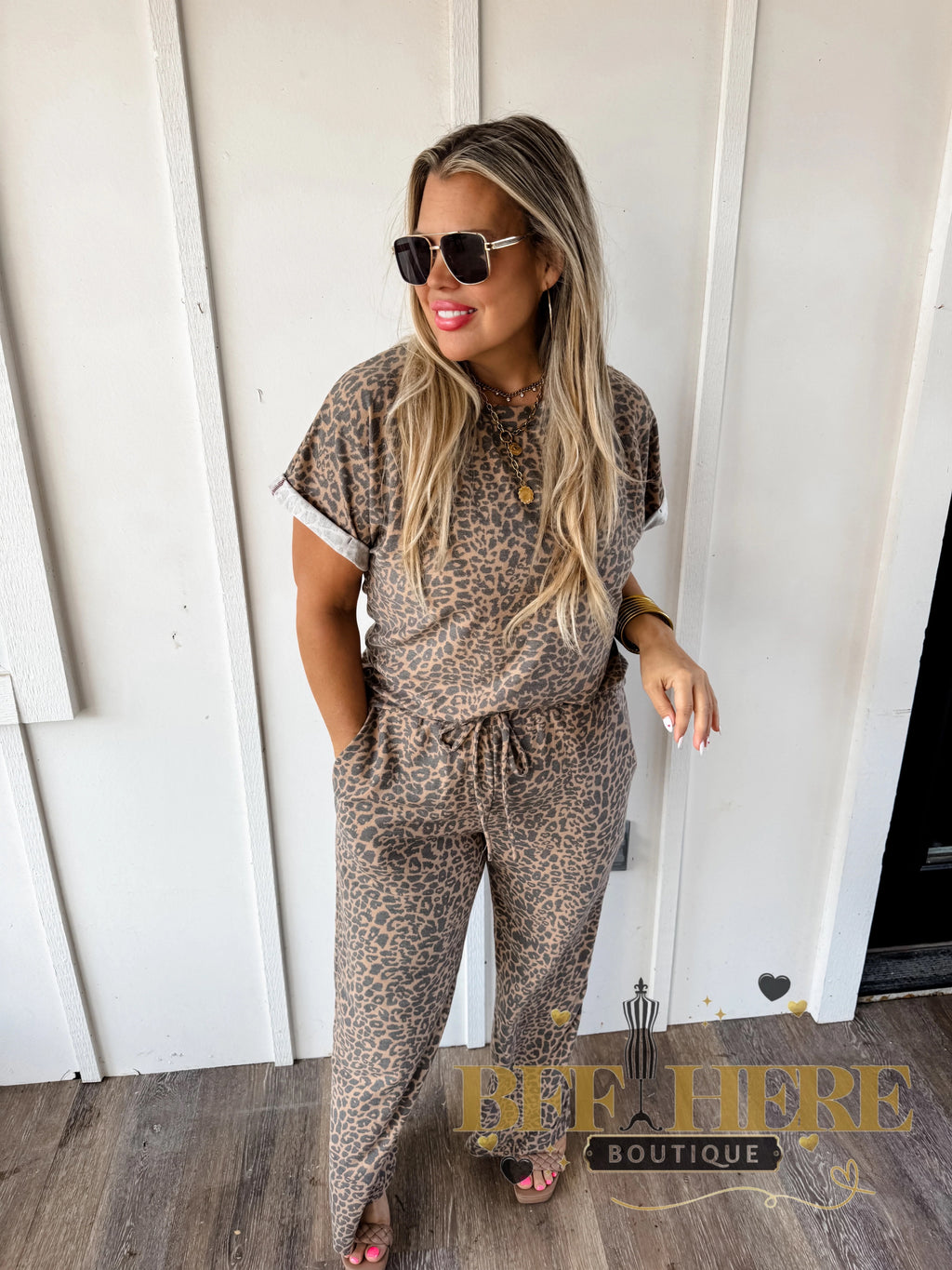 Kelsey Pant Set / Cheetah by Blakeley - BFF Here
