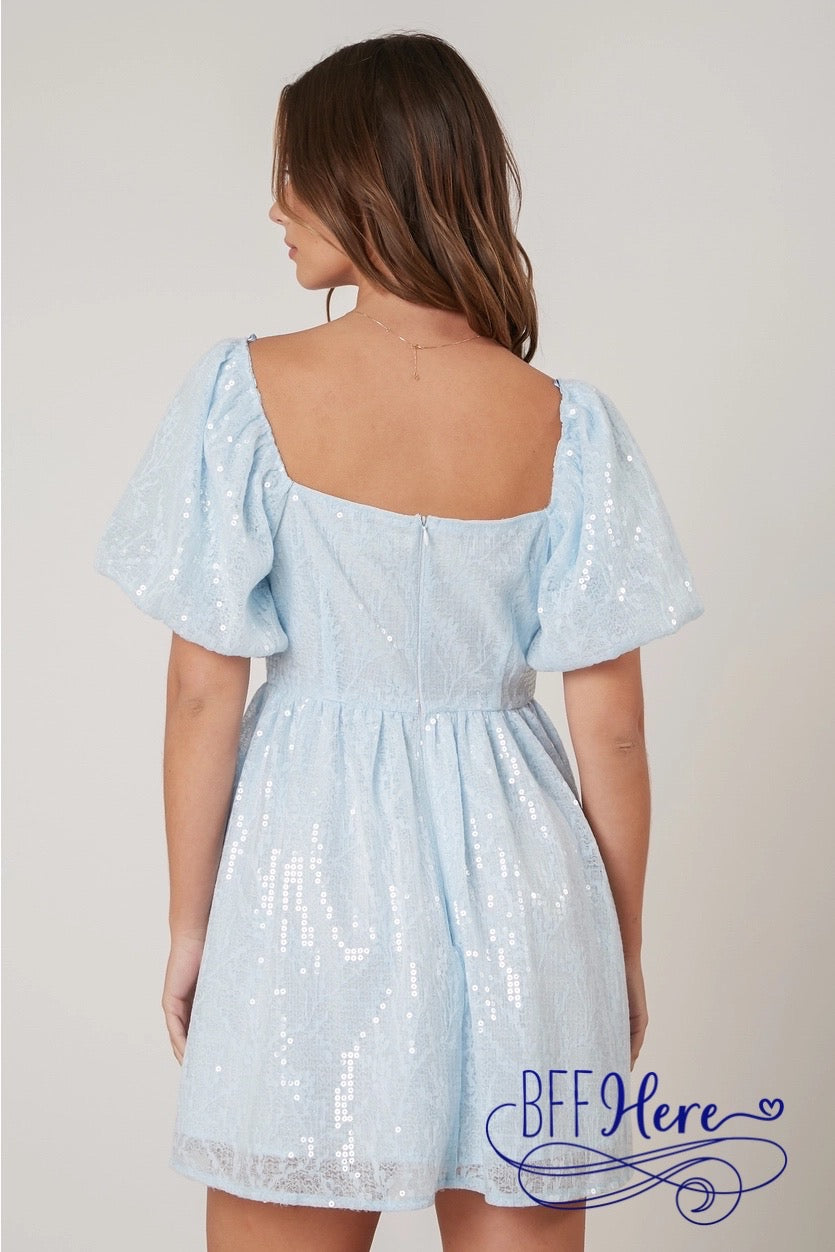 Glitz & Twirl: Sparkling Sequin Skater Dress - BFF Here