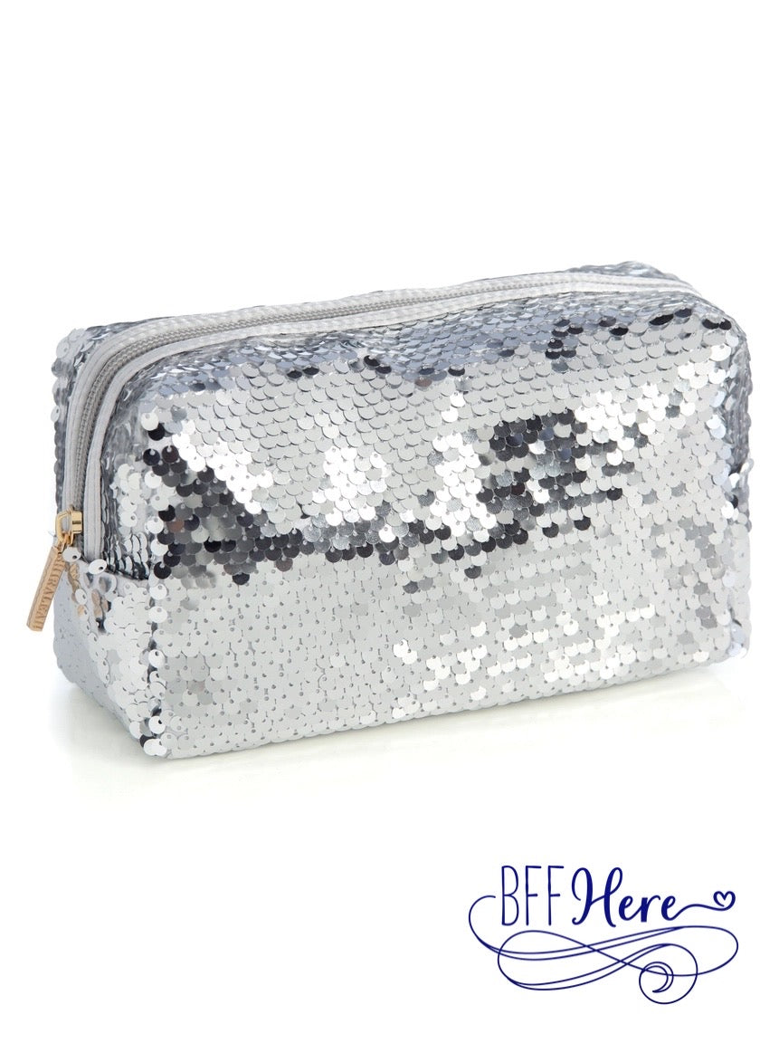 Sparkle Stash: The Bling Cosmetic Pouch / Choice of Color - BFF Here