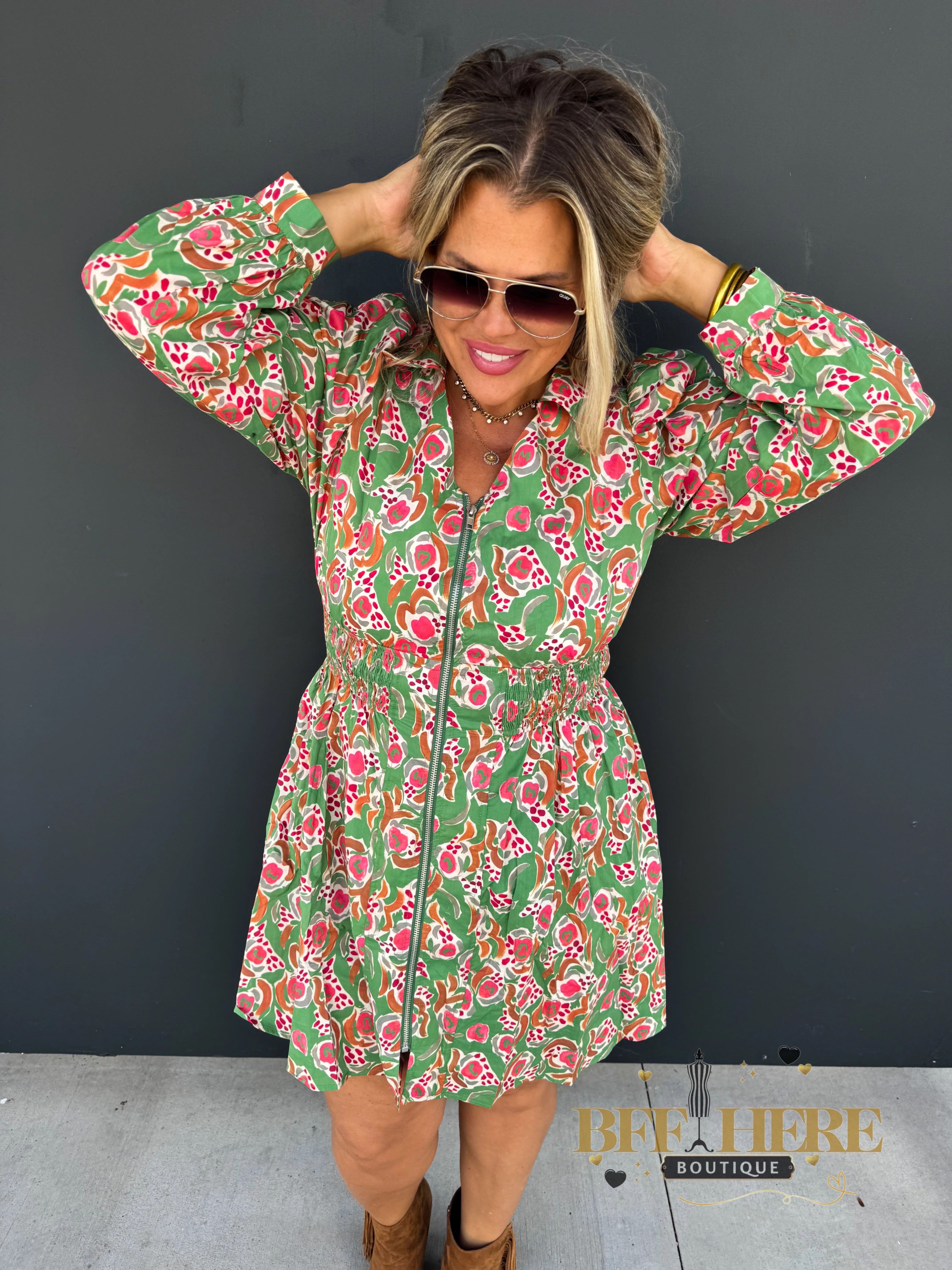 Evangeline Zipper Dress - BFF Here