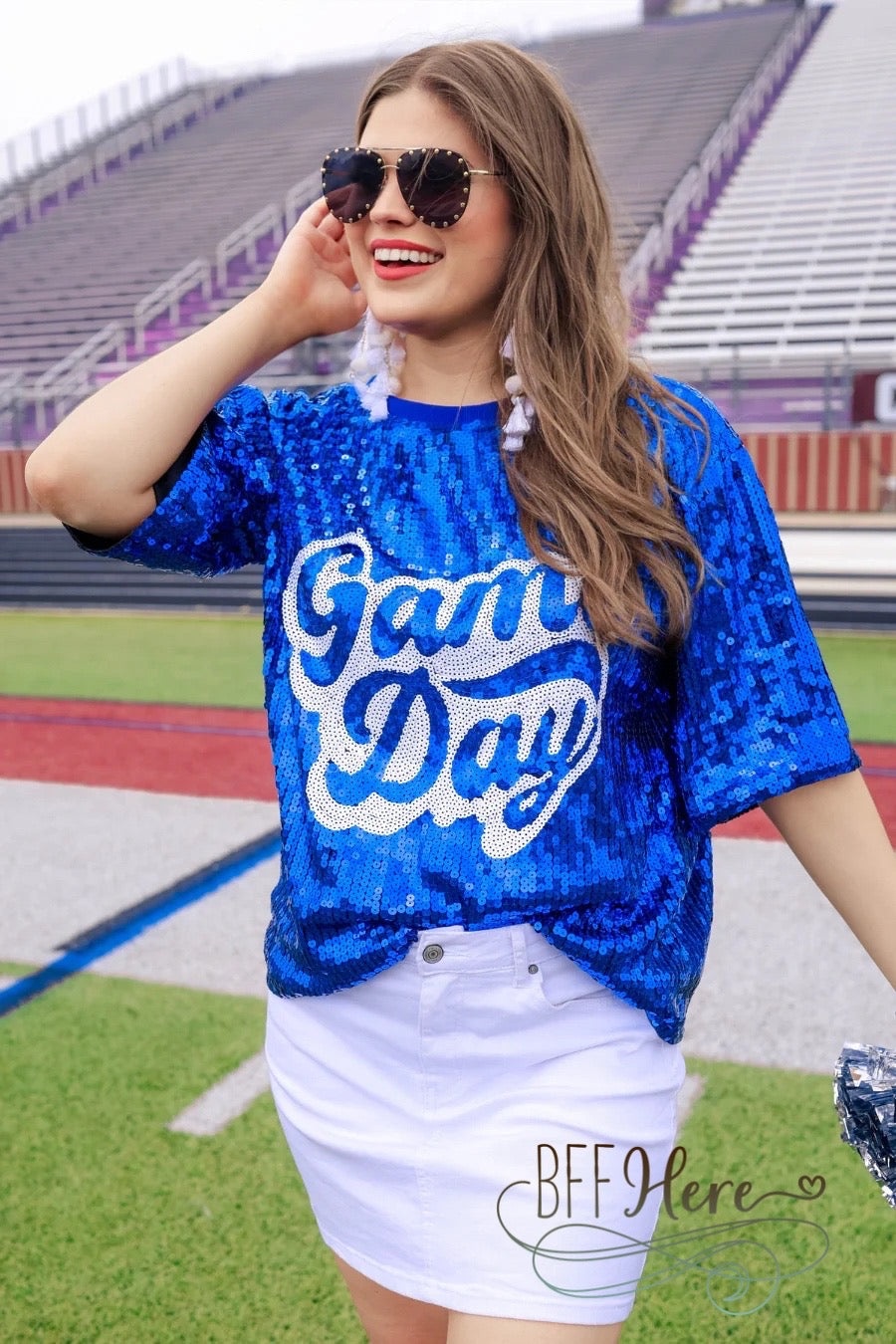 Sequin Game Day Top by Jess Lea / Choice of Color - BFF Here