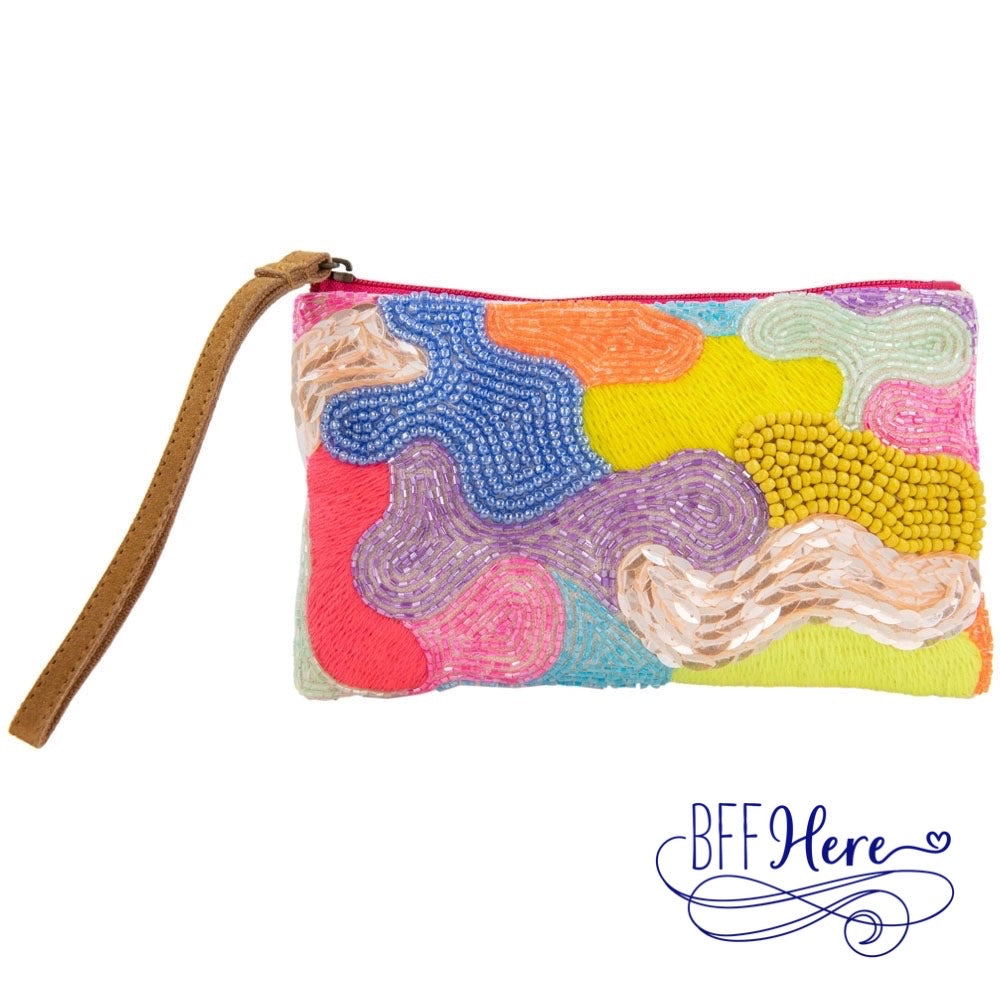 Fiesta of Colors: Beaded & Sequined Aztec Wristlet Wonder - BFF Here