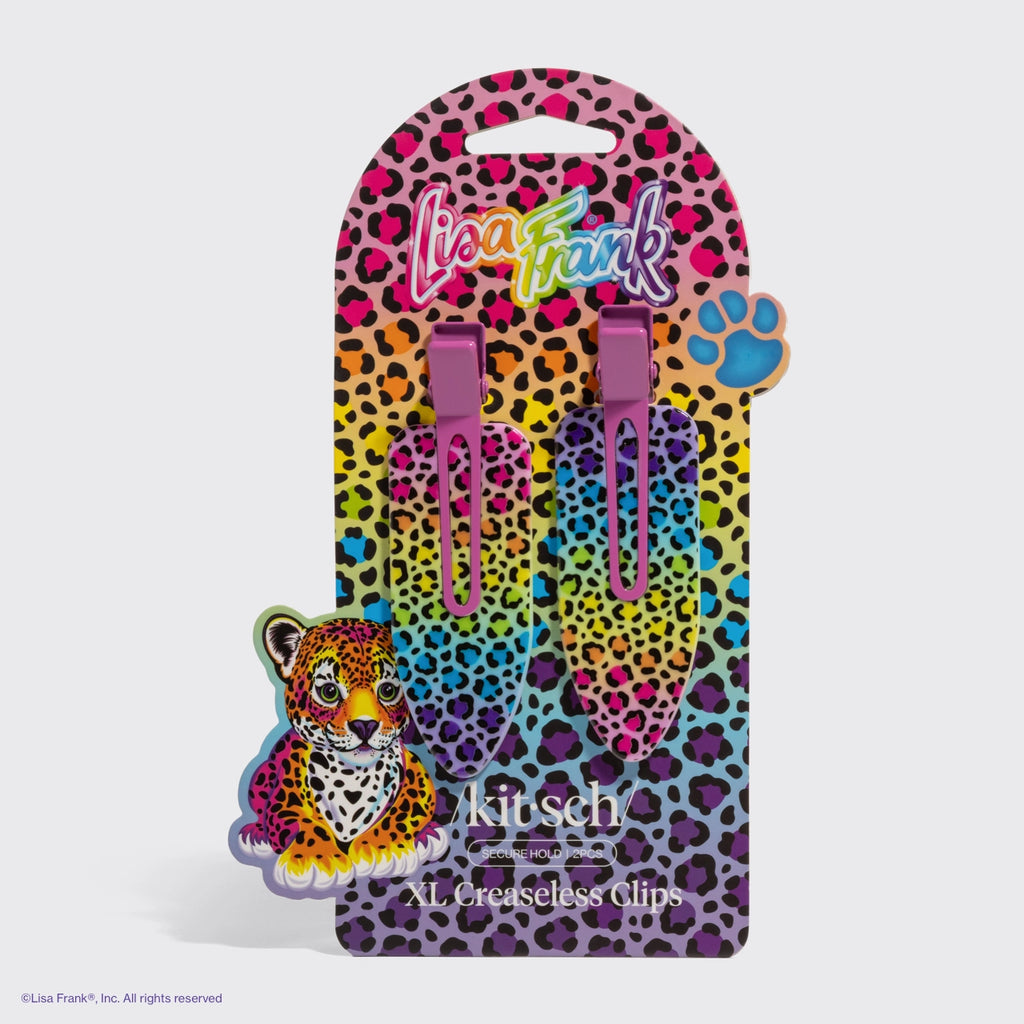 Lisa Frank X Kitsch Xl Creaseless Clips in Rainbow Leopard
