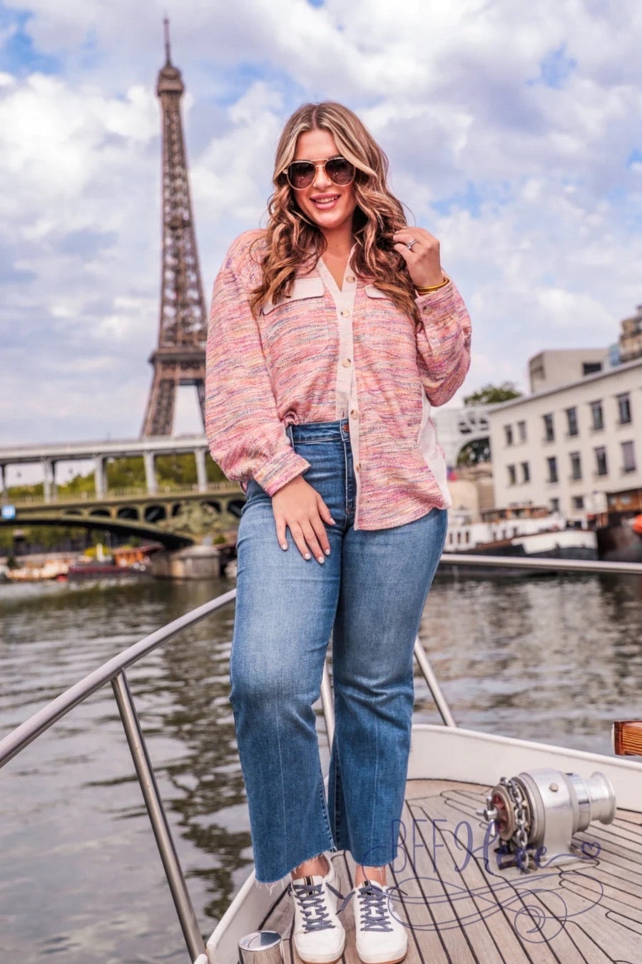 Little Bit Of Color Button Up Top - BFF Here