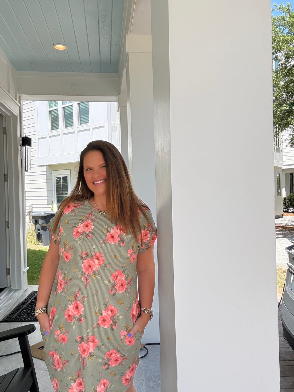 Mini Floral Olive Dress by HeimishUSA (ARRAY) — Ships 2-3 weeks - BFF Here