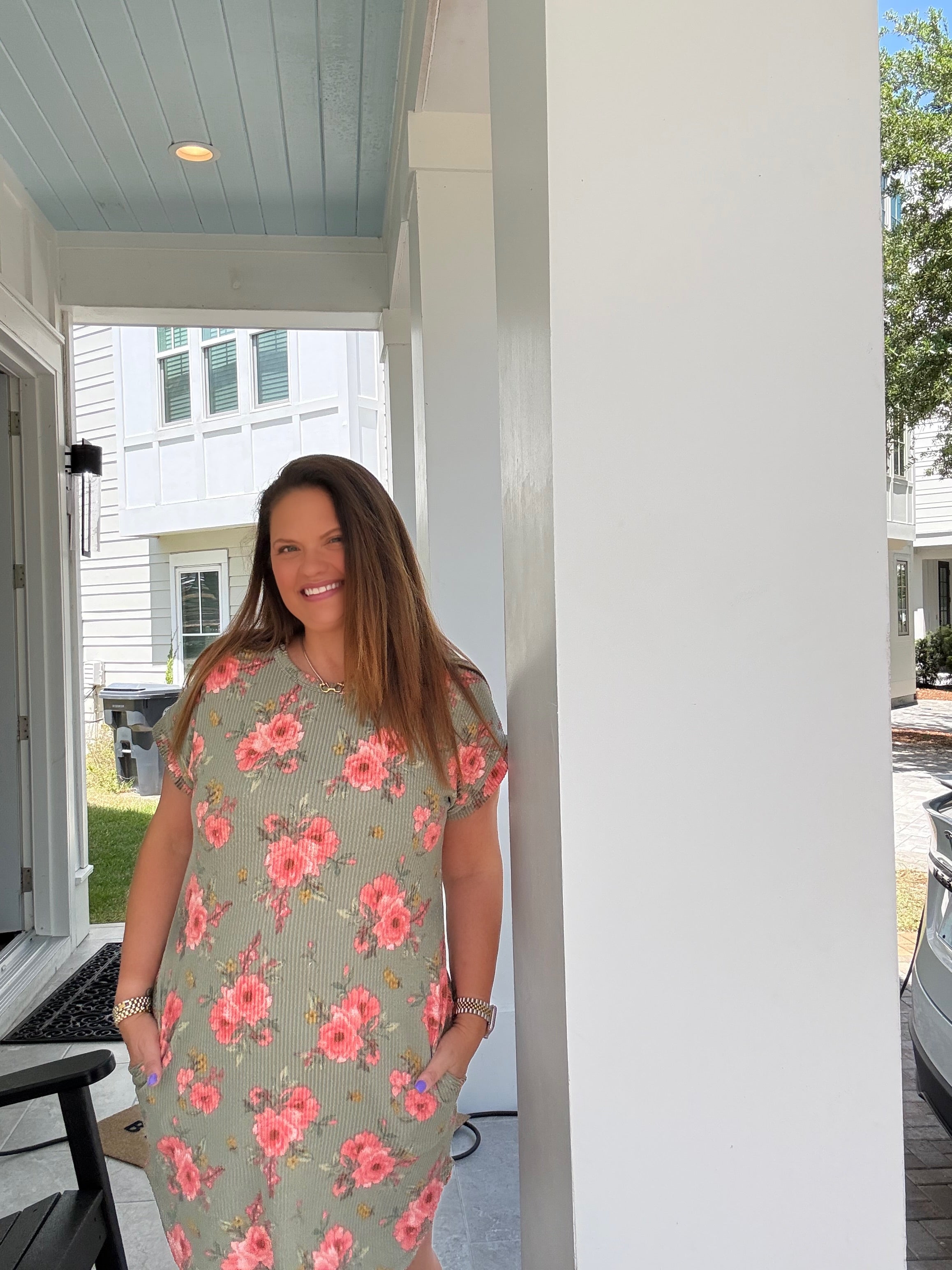 Mini Floral Olive Dress by HeimishUSA (ARRAY) — Ships 2-3 weeks - BFF Here