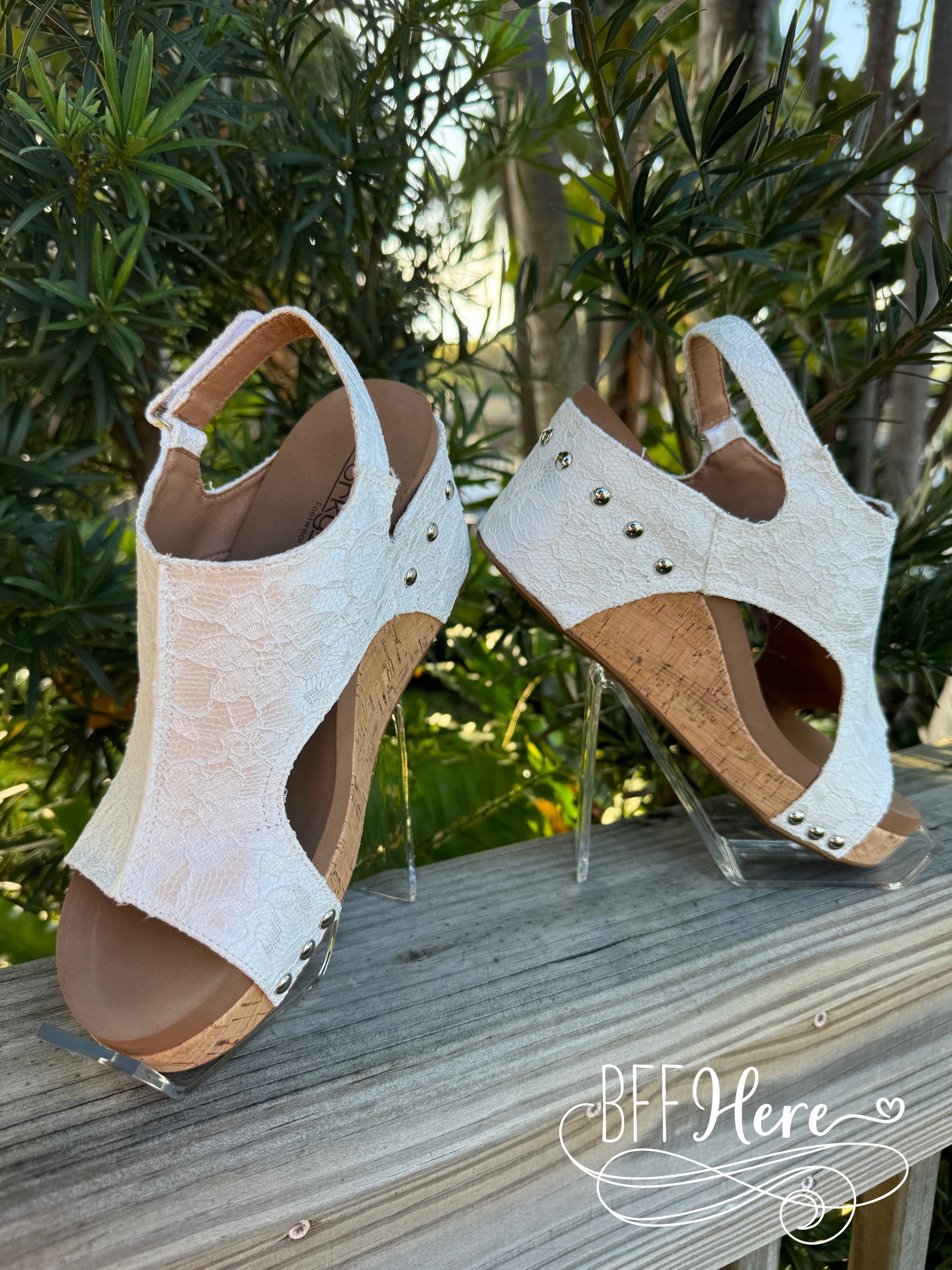 Carley - White Lace by Corkys - BFF Here