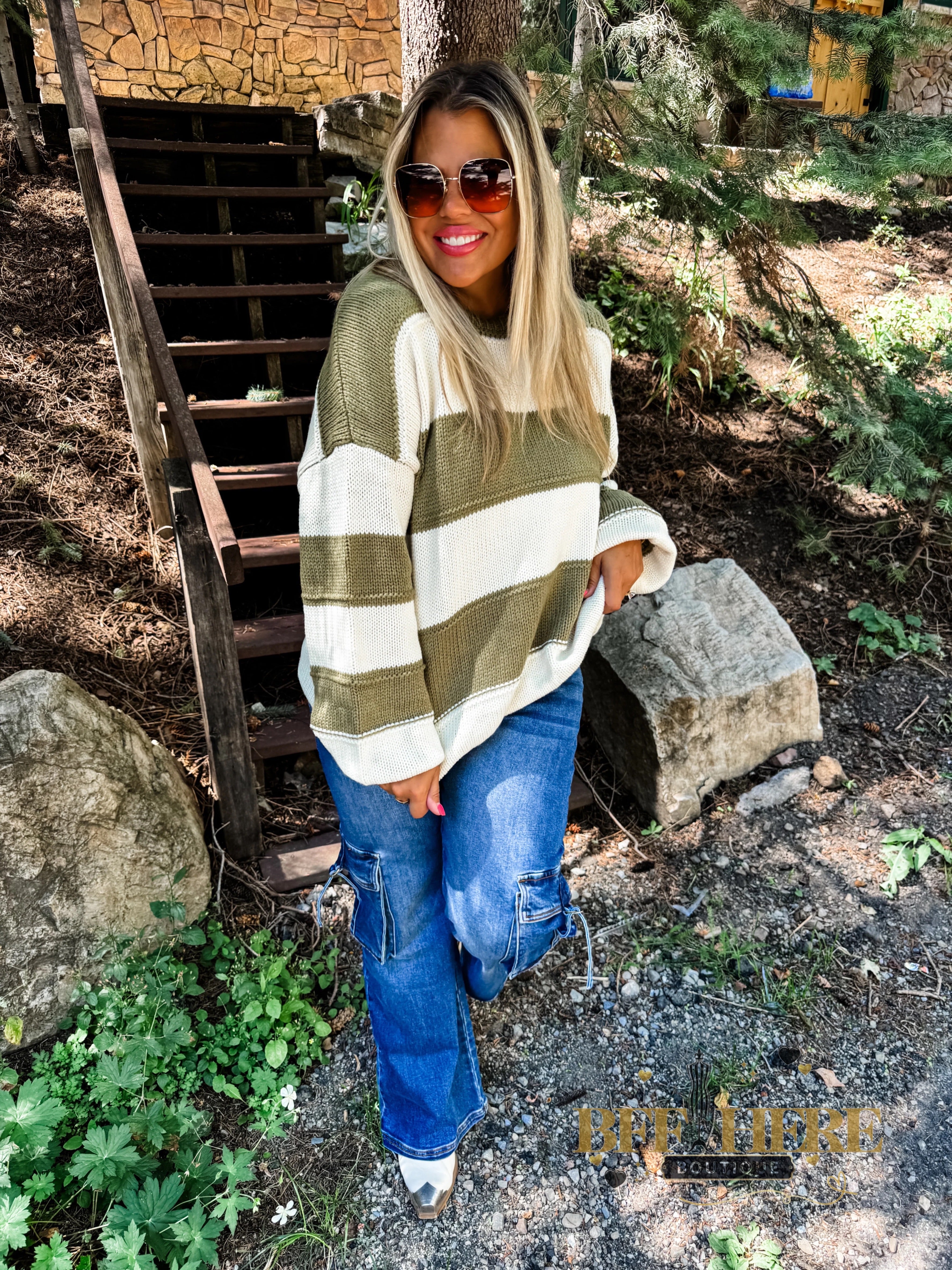 Kadie Stripe Knit Sweater / Choice Of Color by Blakeley - BFF Here