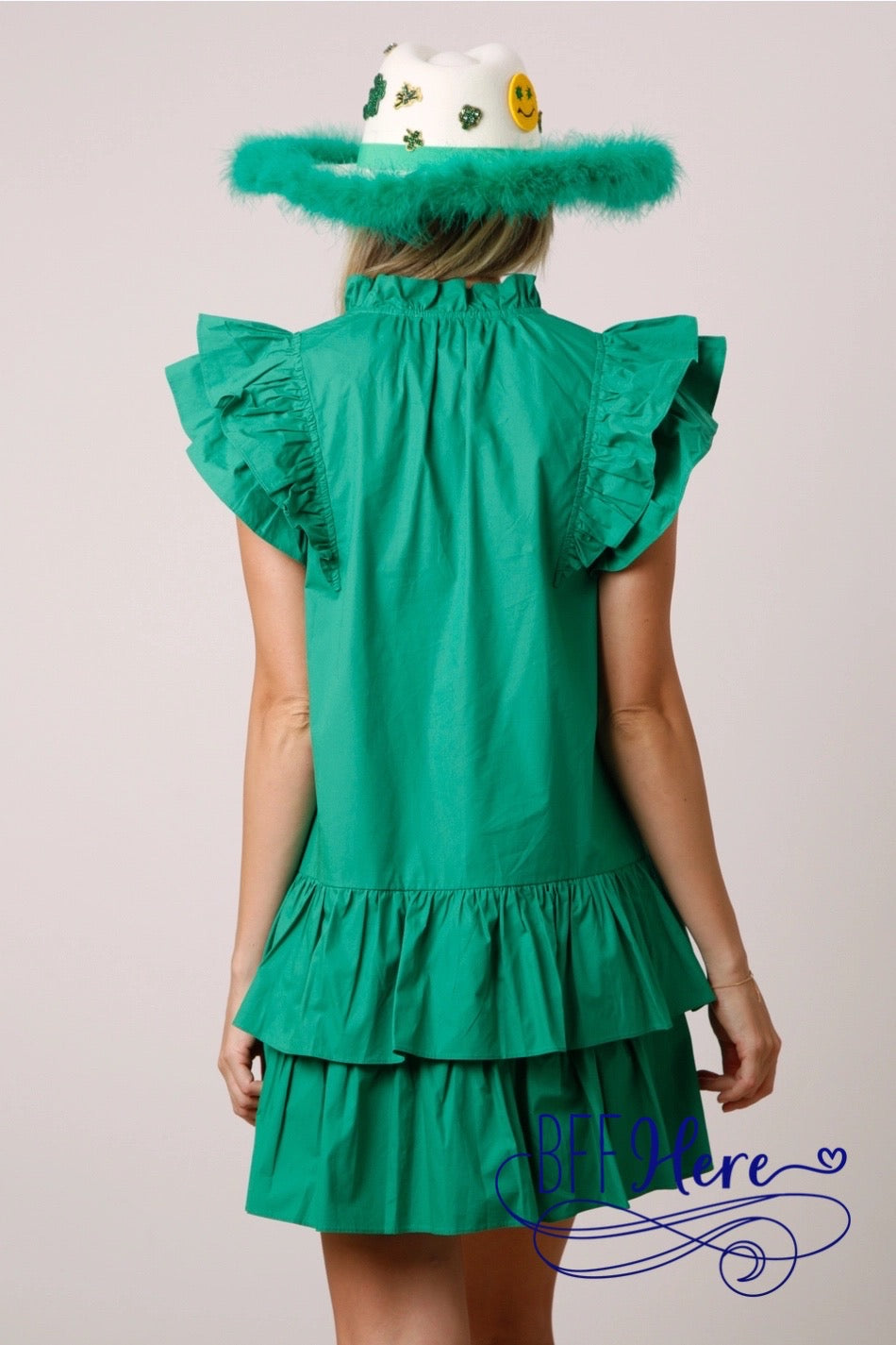 PREORDER: Lucky Charm: St. Patrick's Sequin Clovers Dress (Ships End of January) - BFF Here