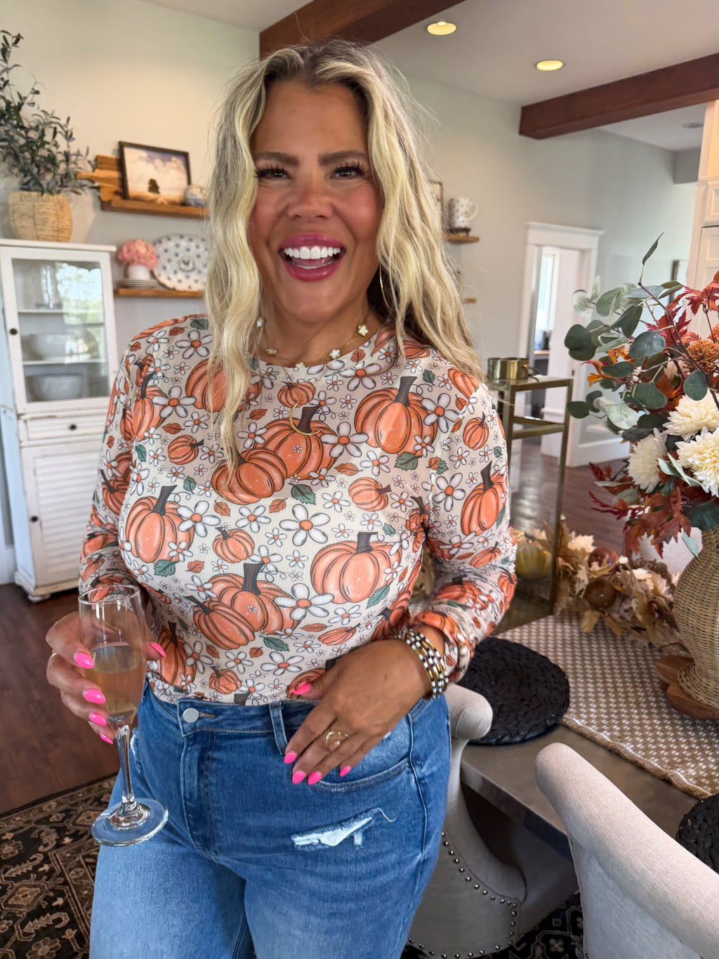 PREORDER: Harvest Bloom Mesh Top by Blakeley (ETA: October)