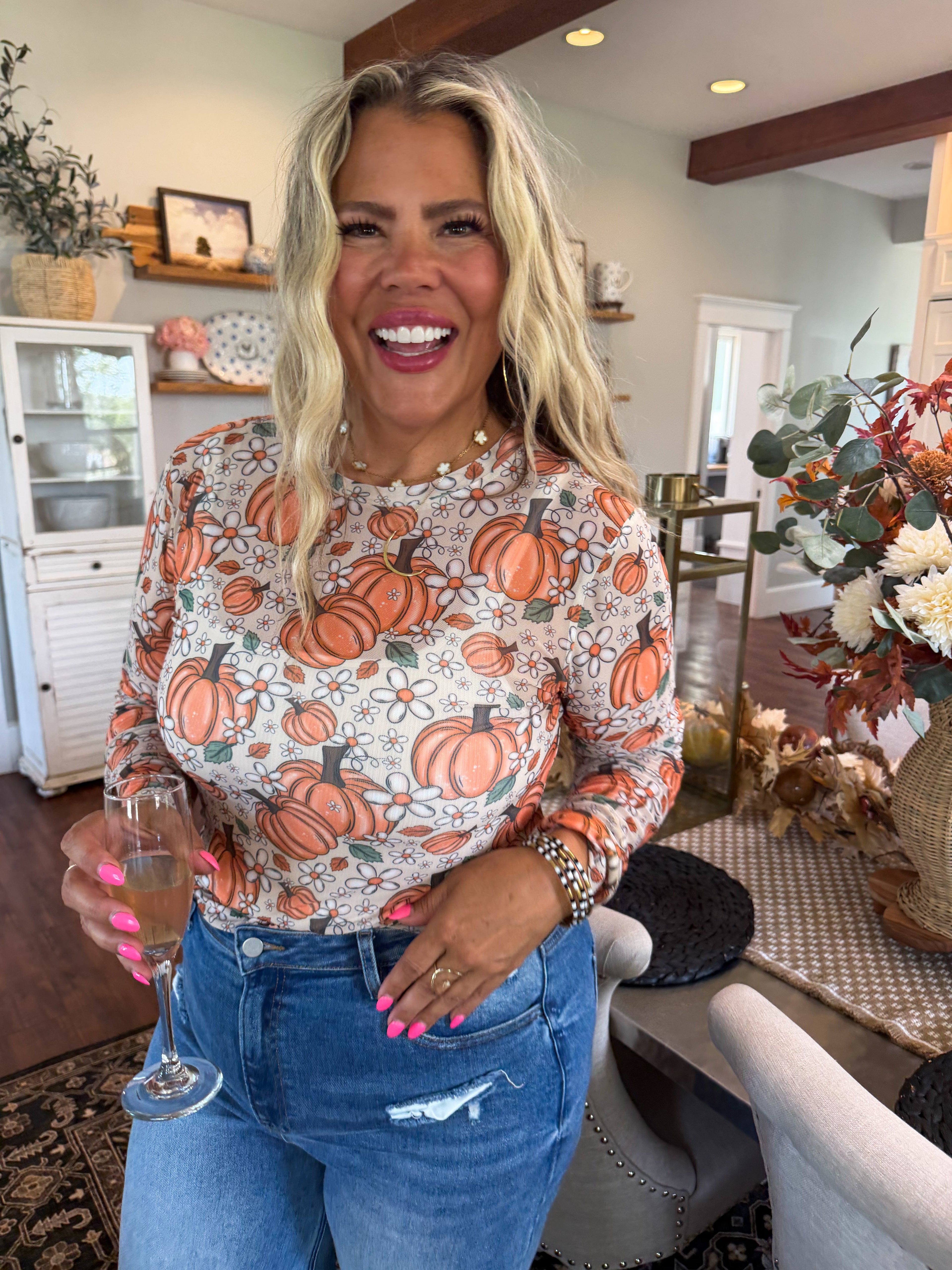 PREORDER: Harvest Bloom Mesh Top by Blakeley (ETA: October)