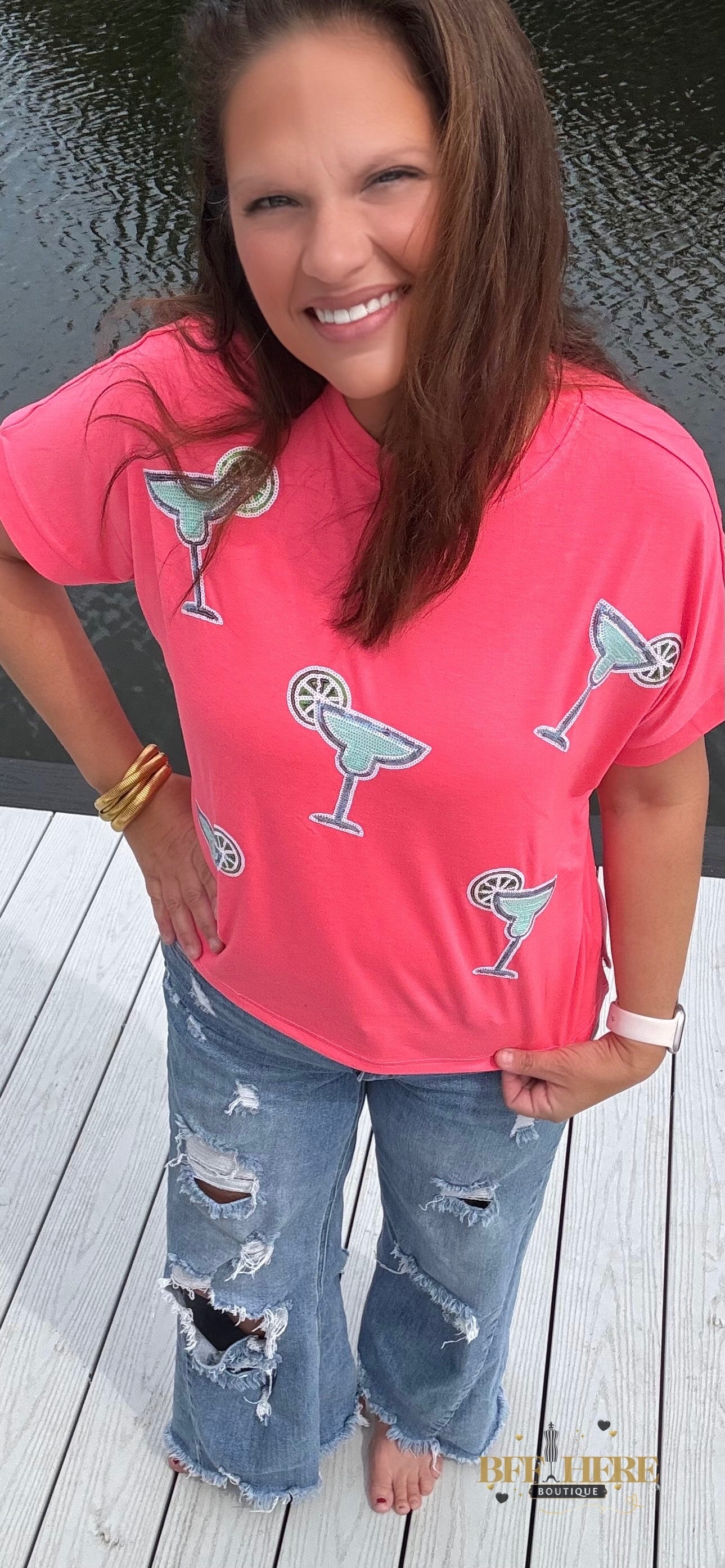 Margaritaville Sequin Patch Top by Jess Lea - BFF Here