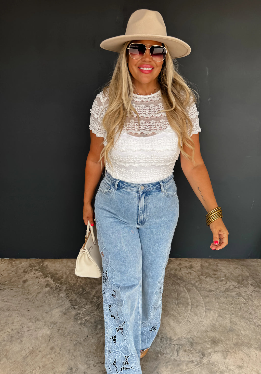 PREORDER: Floral Charm Wide Leg Jeans by Blakeley (ETA April)