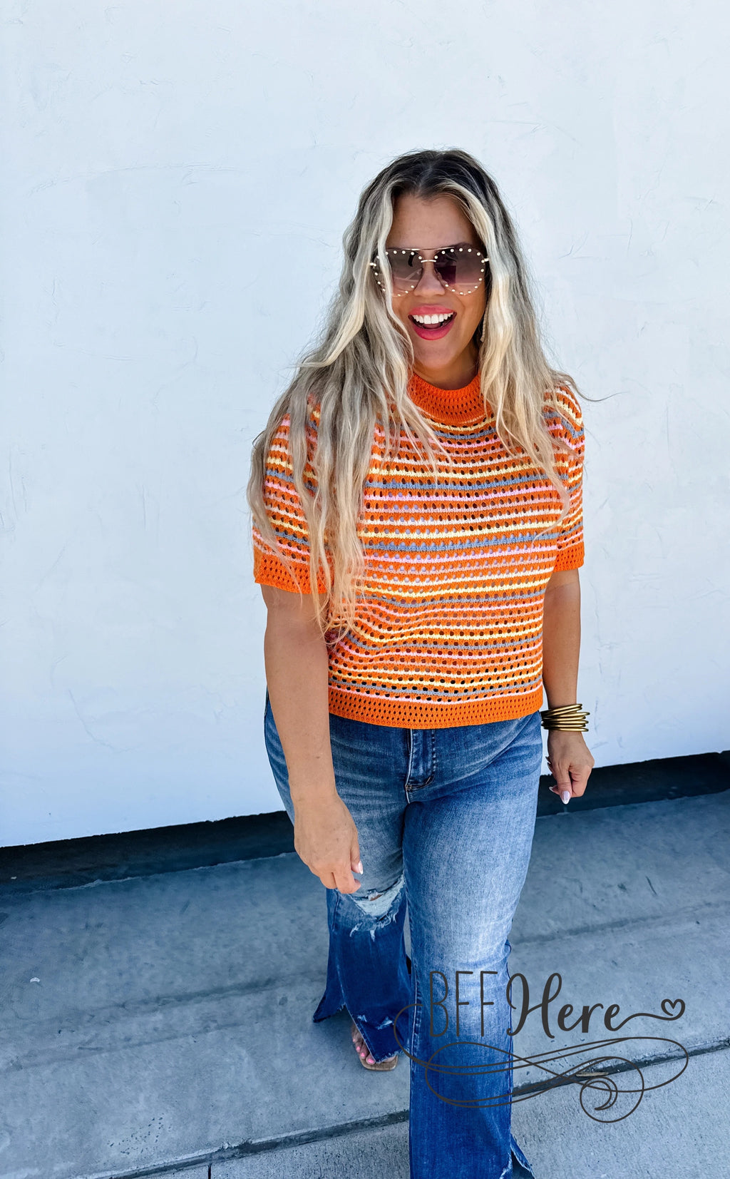 PREORDER: Striped Serenity: Soft Knit Top / Choice of Color by Blakeley (Ships Middle of April) - BFF Here