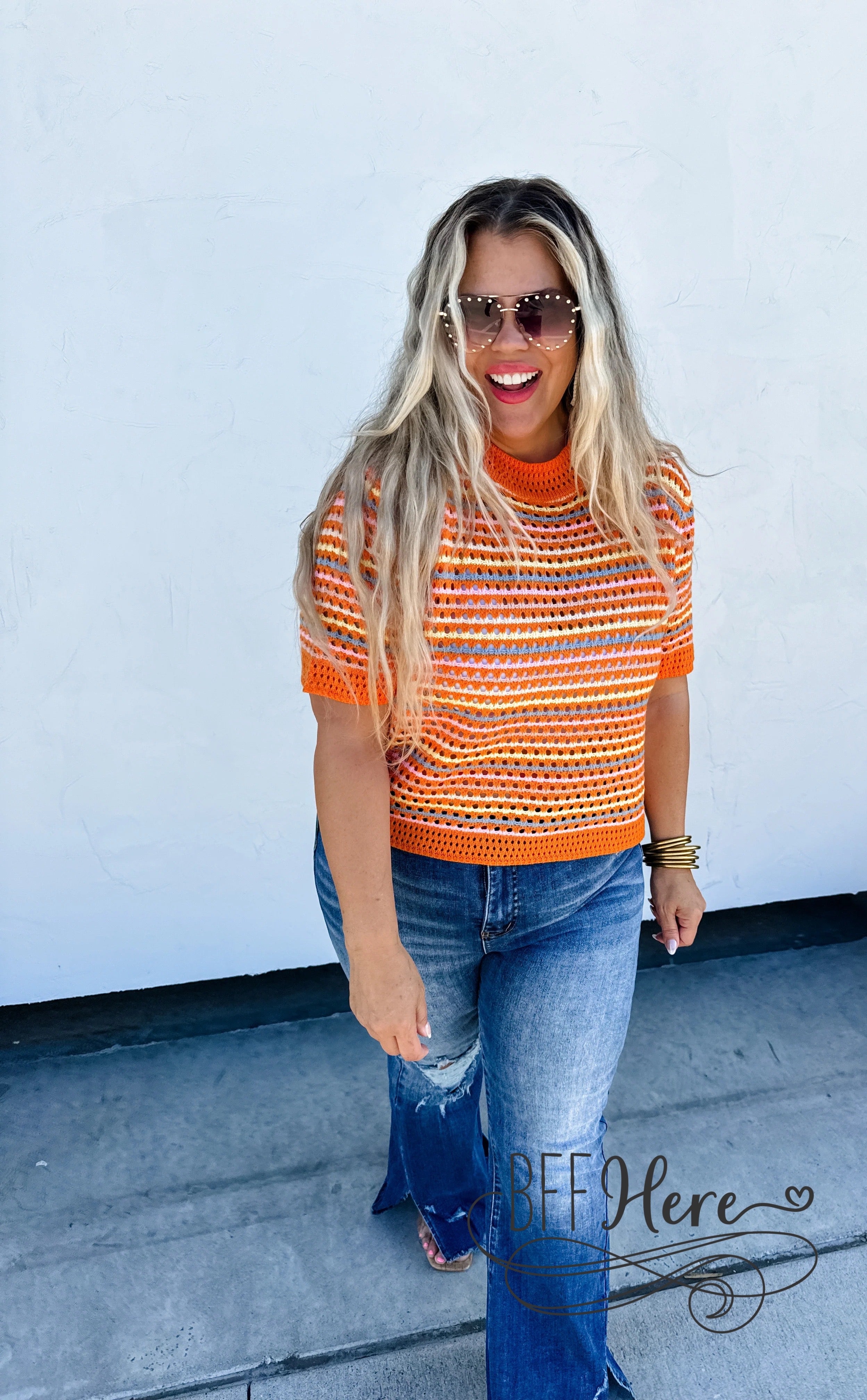 PREORDER: Striped Serenity: Soft Knit Top / Choice of Color by Blakeley (Ships Middle of April) - BFF Here
