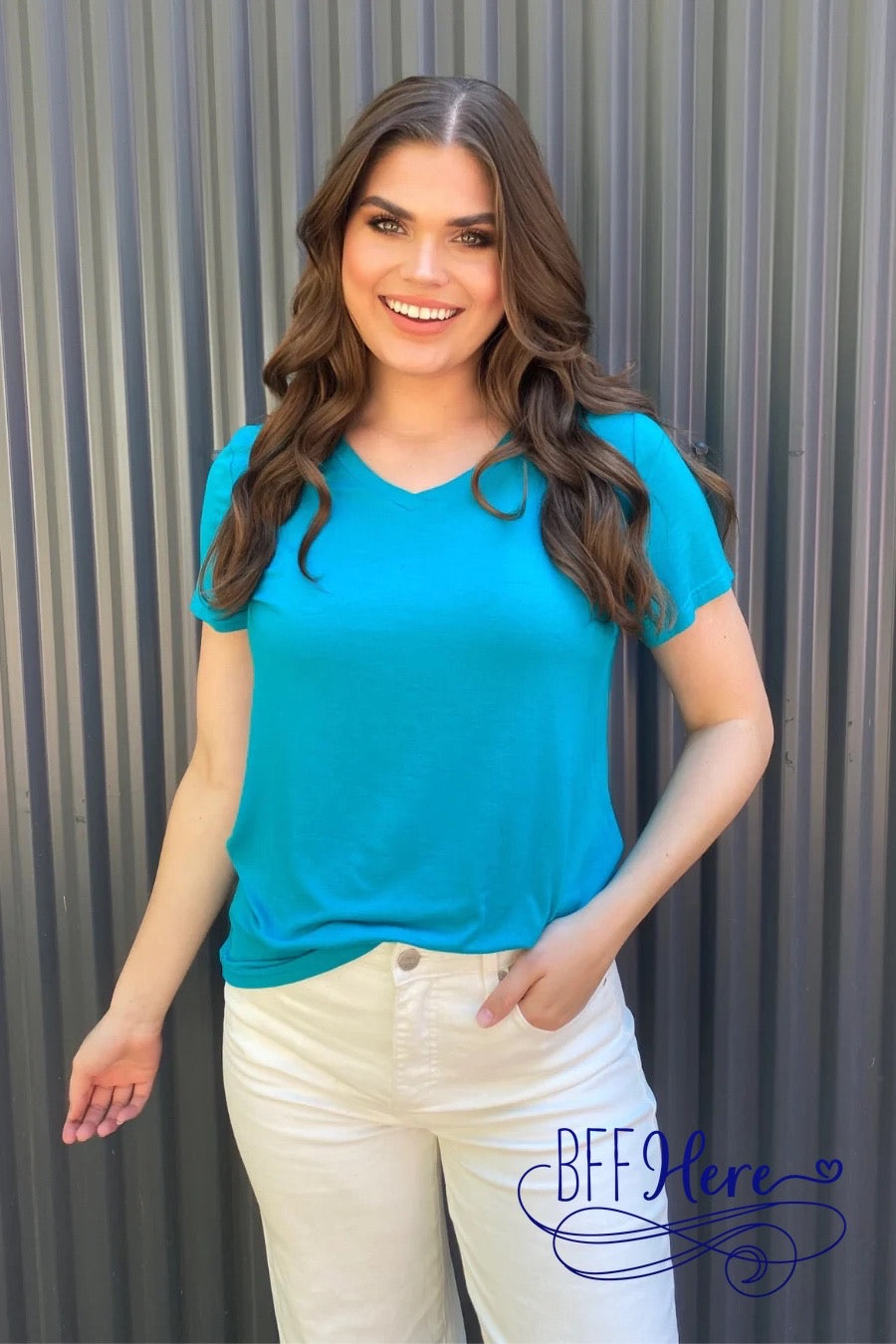 PREORDER: Jess Lea Basic Tee / Teal (Ships End of March) - BFF Here