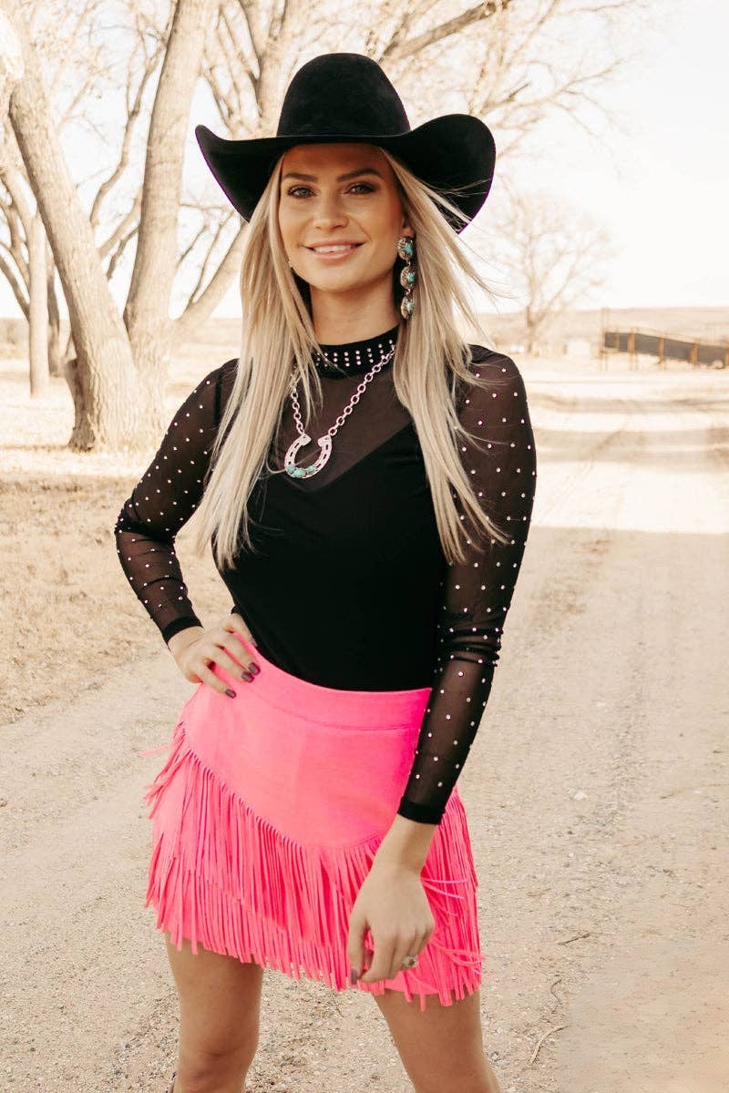 Fort Worth Fringe Skirt by Sterling Kreek / Pink - BFF Here