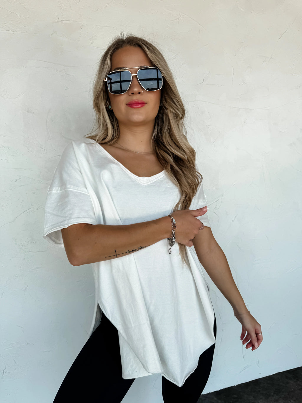 PREORDER: Joey V-Neck Washed Cotton Boyfriend Tee by Blakeley (ETA: Early December) - BFF Here