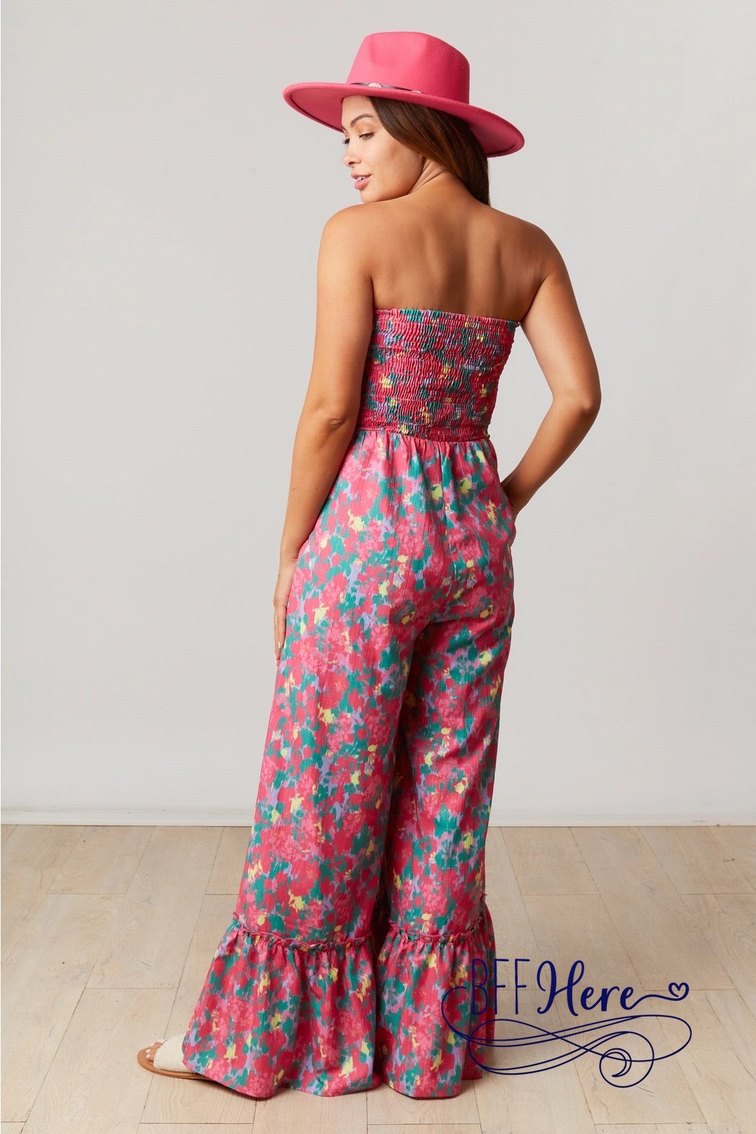 Blooming Elegance: Floral Printed Jumpsuit - BFF Here