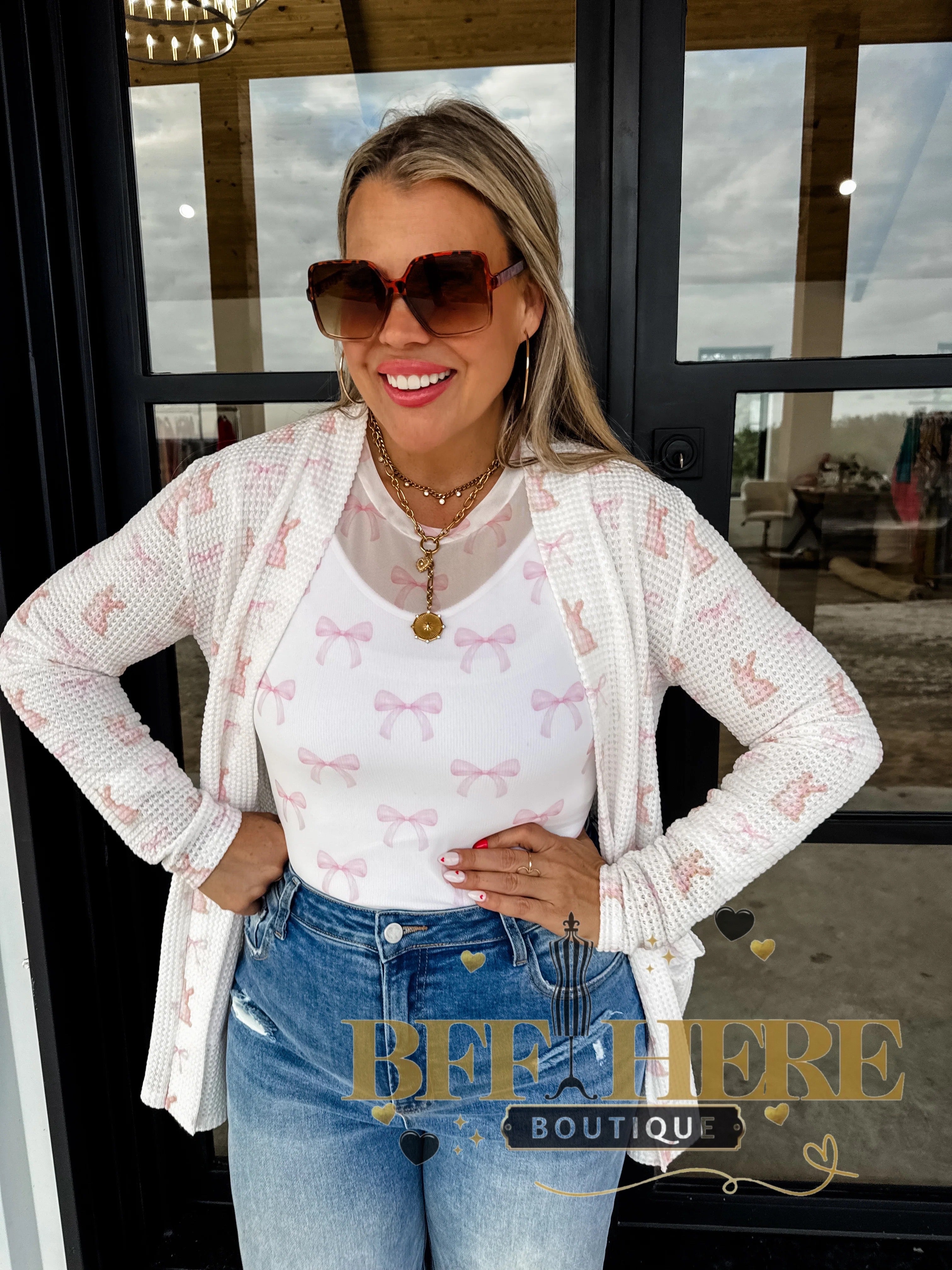 Chrissa Bow Mesh Top by Blakeley / Choice of Color - BFF Here