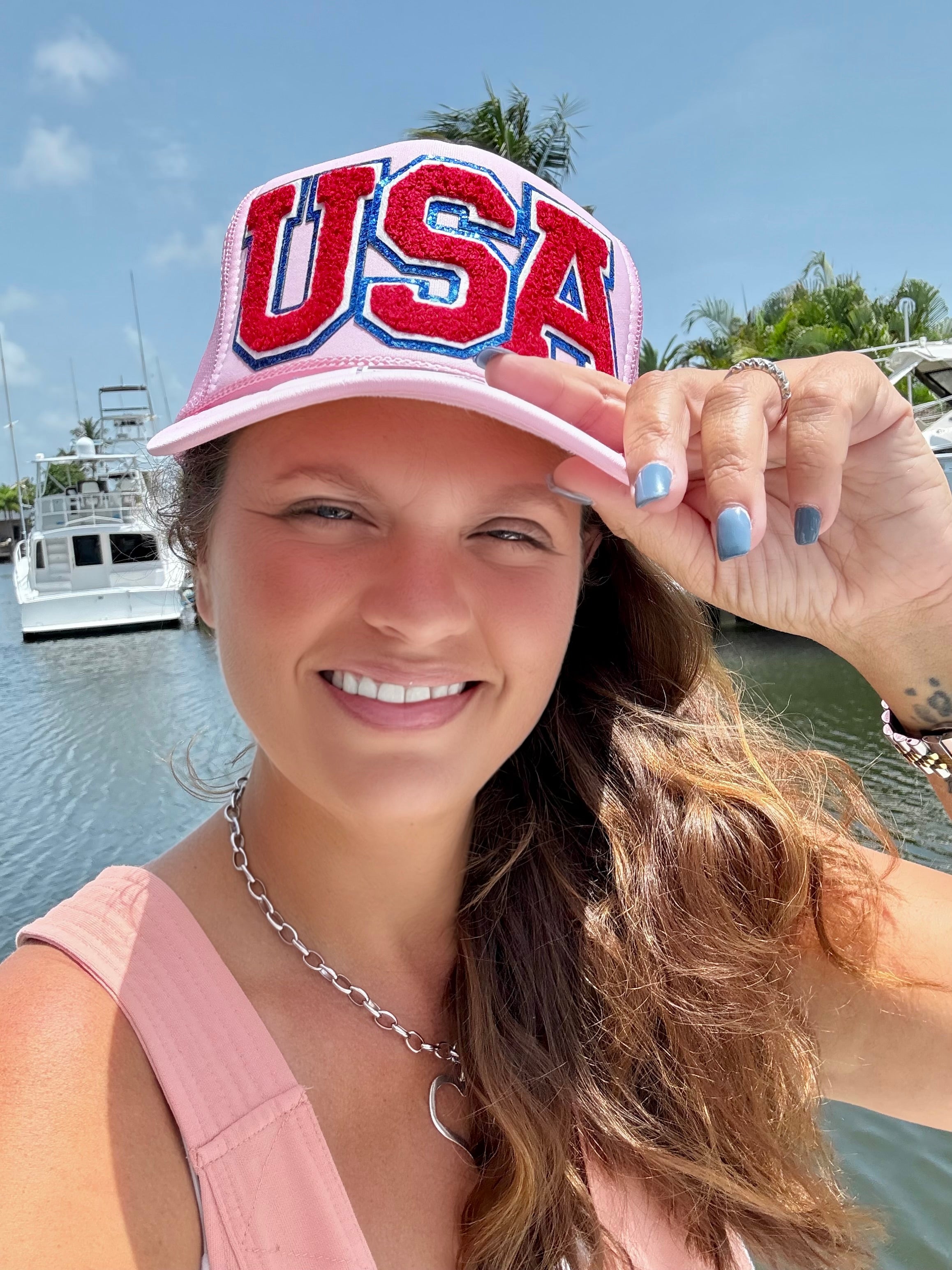 USA Patch Trucker Hat - BFF Here