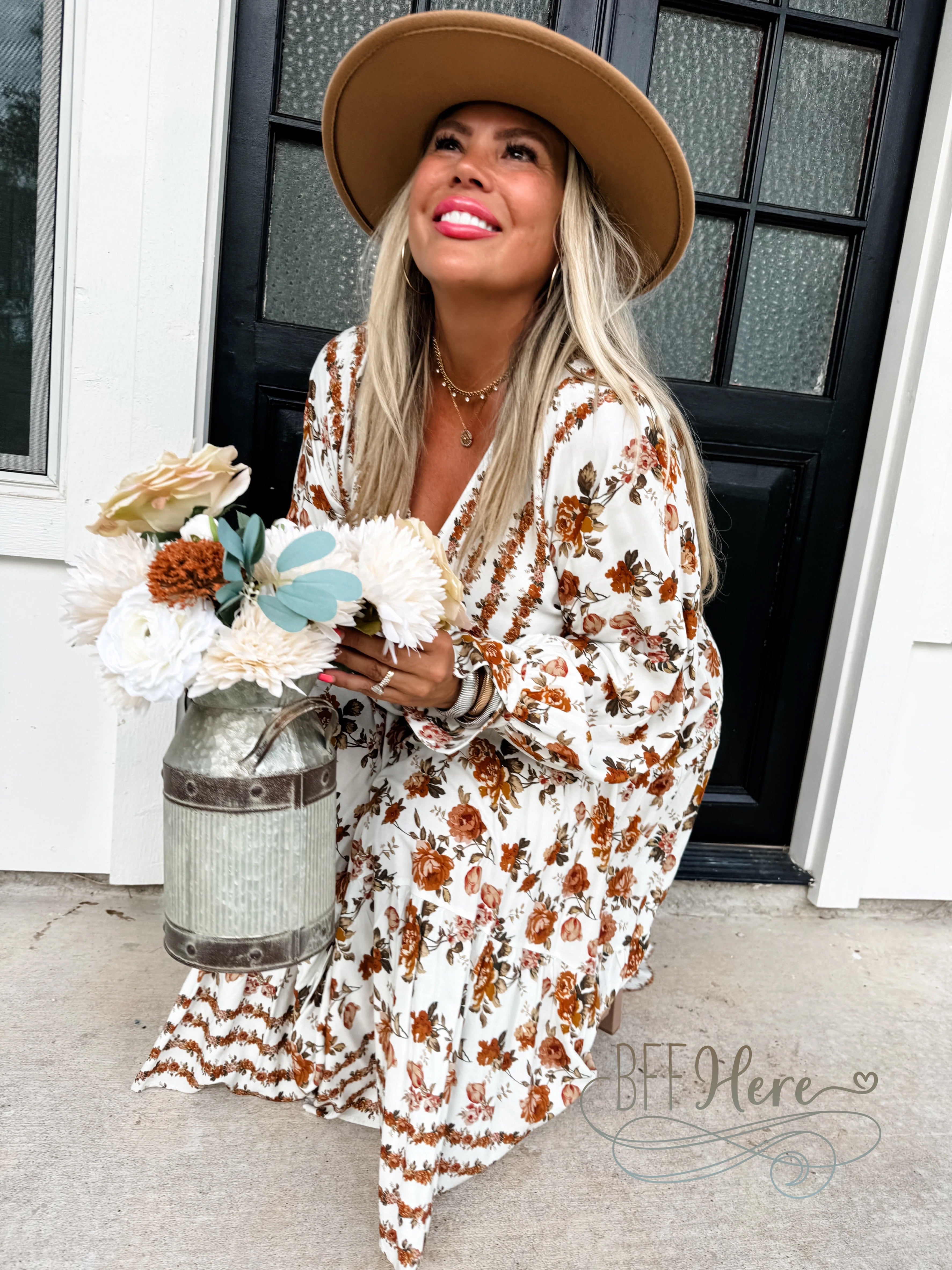 PREORDER: Kora Fall Floral Dress by Blakeley (Ships Beginning of October) - BFF Here