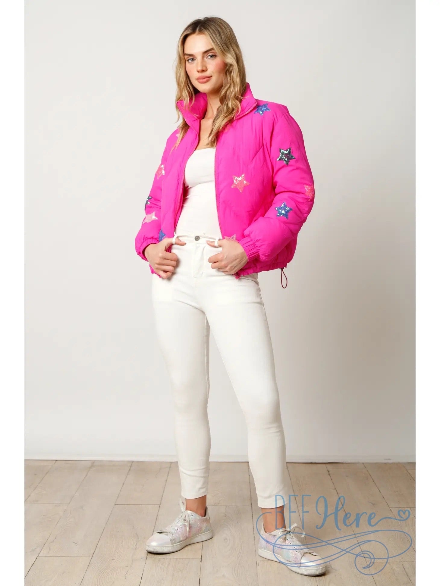 Radiant Starlight Sequin Puffer Jacket - BFF Here