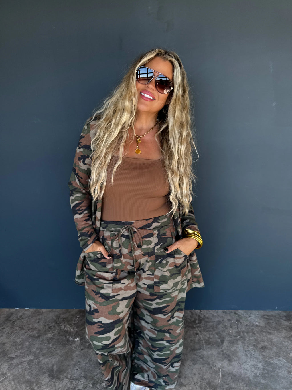 PREORDER: Camo Waffle Reese Cardigan by Blakeley (ETA February)