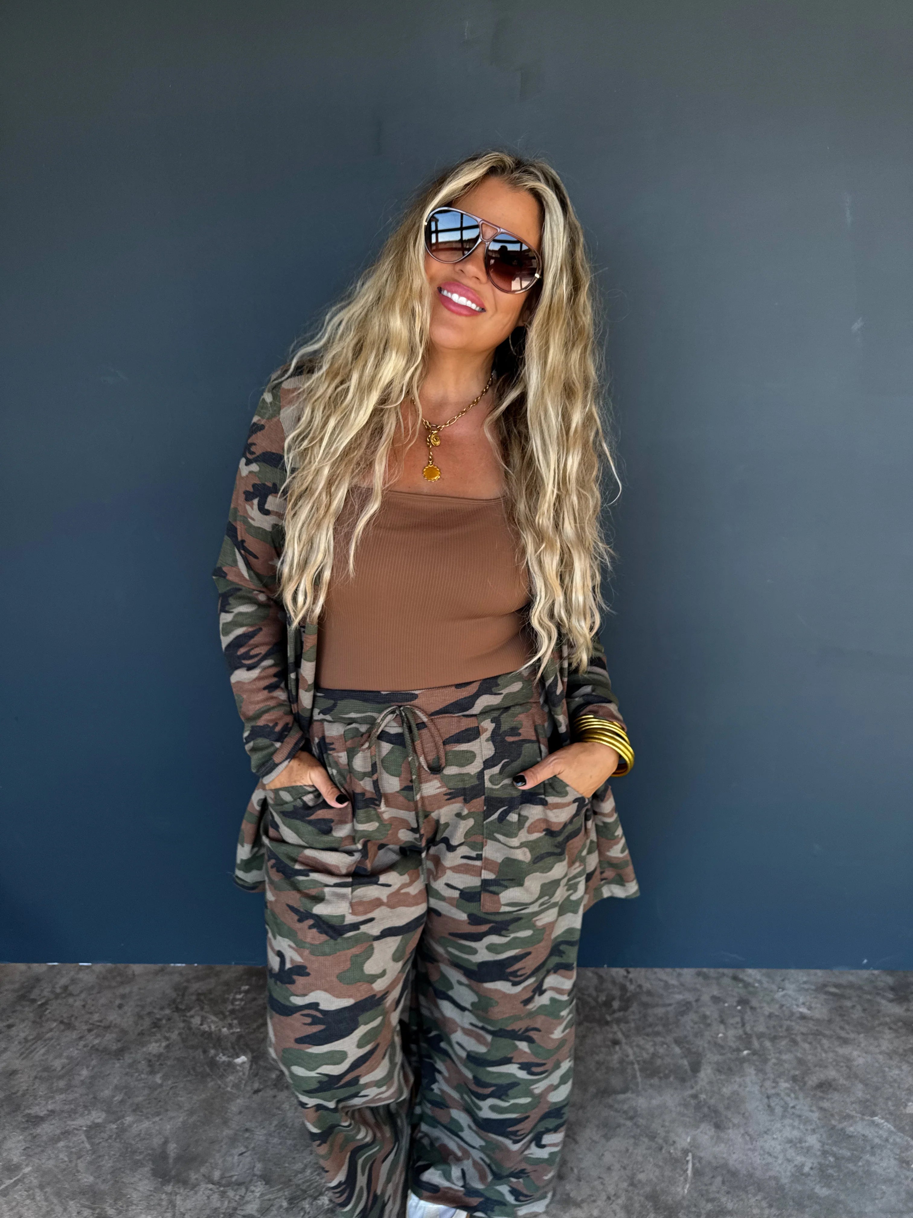 PREORDER: Camo Waffle Reese Cardigan by Blakeley (ETA February)