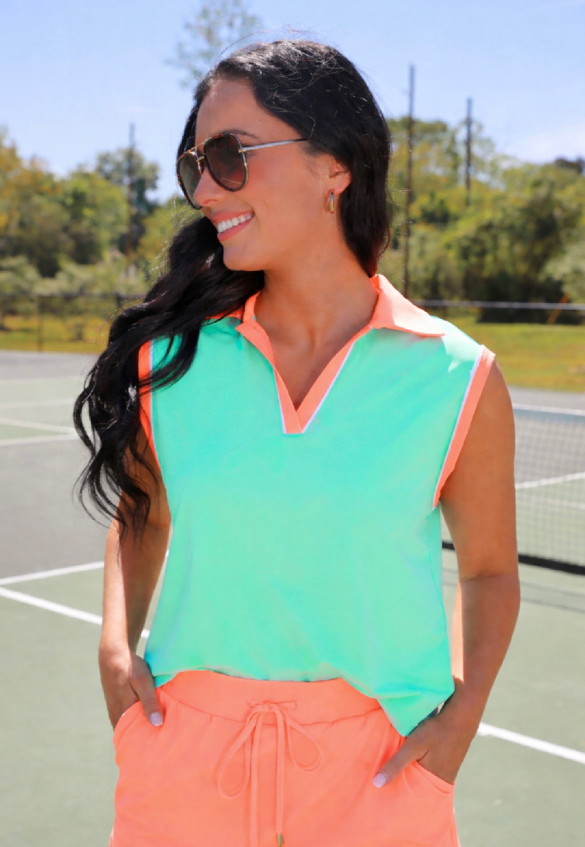 PREORDER: Everday Polo Tank / Mint / Coral by Jess Lea (ARRAY) / ETA: June - BFF Here