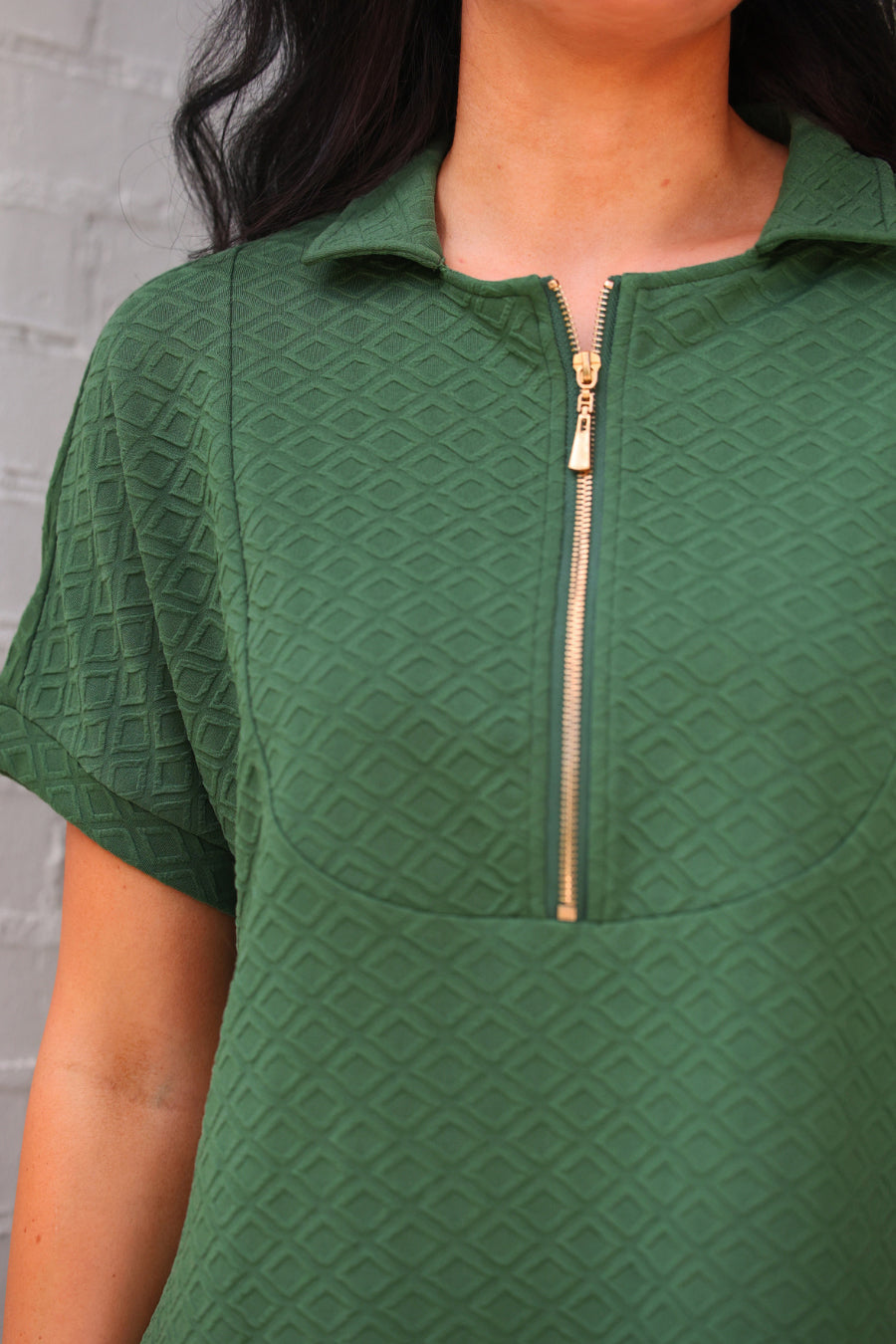 PREORDER: Ezra Textured Zipper Dress / Olive by Jess Lea (ETA: September)