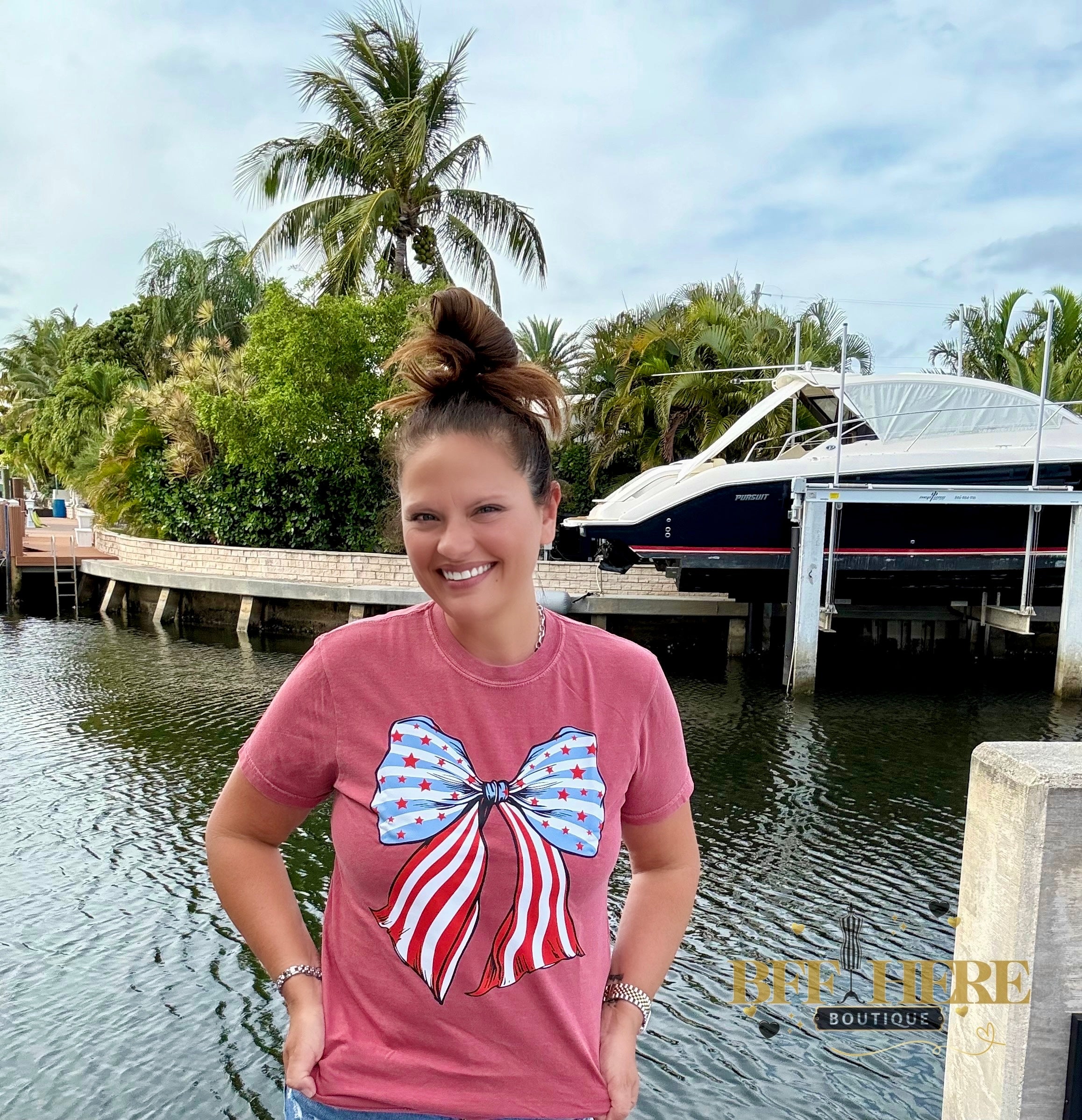 All-American Bow Babe Tee - BFF Here