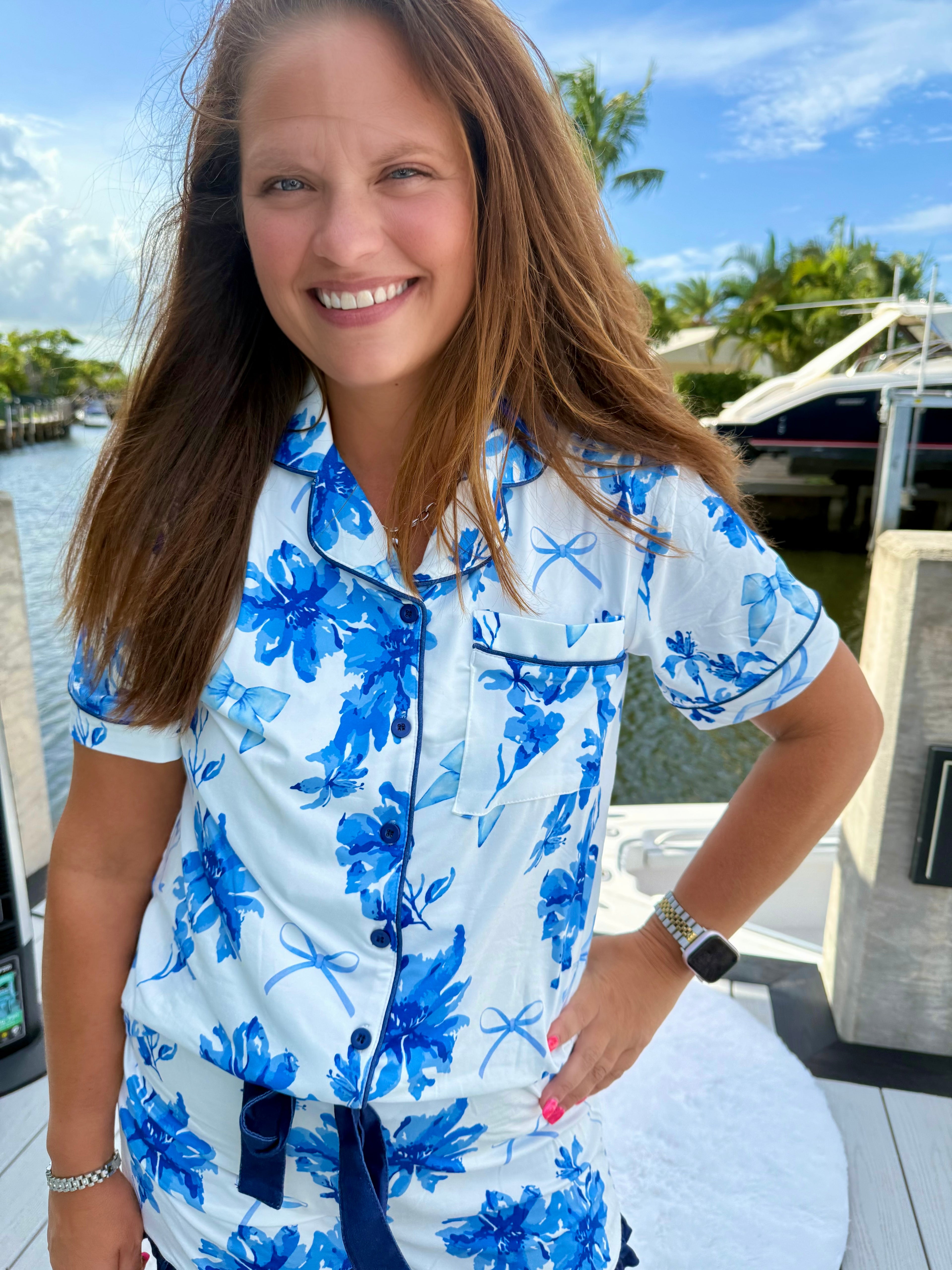 Blossom Short Sleeve Ruffle Pajama Set by Jess Lea - BFF Here