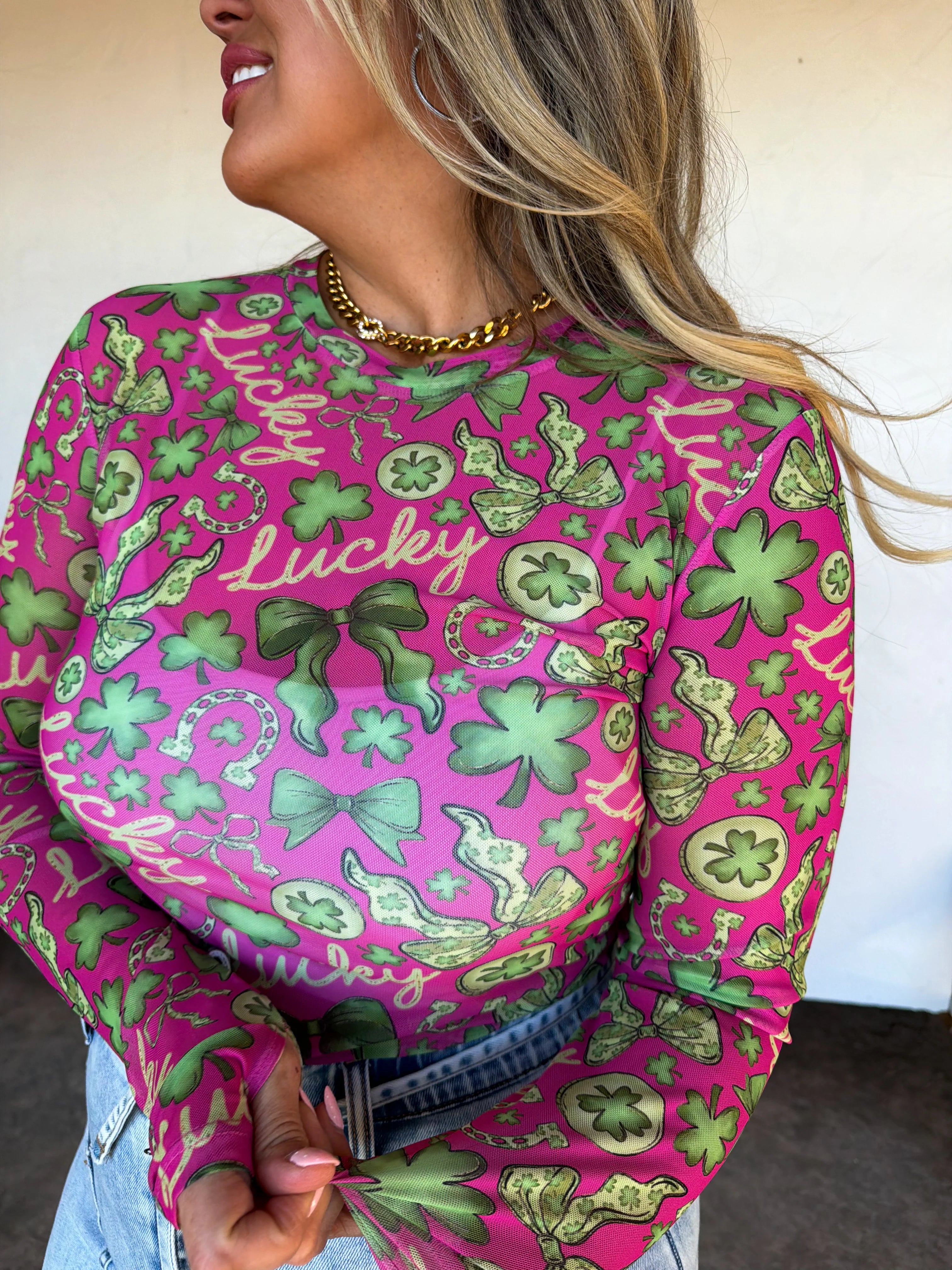 Lucky Girl Mesh Top by Blakeley (Ships in 2 weeks ) - BFF Here