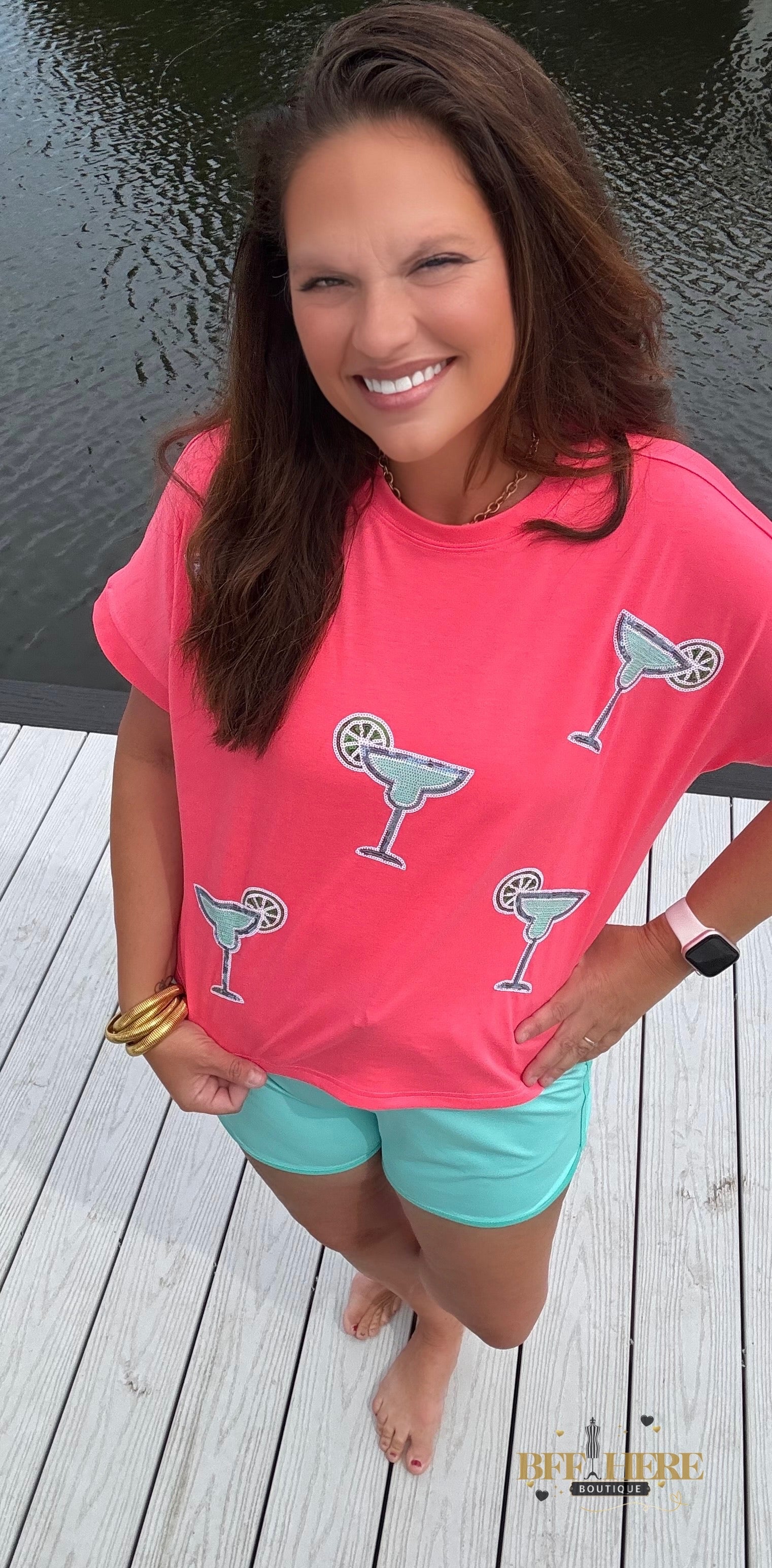 Margaritaville Sequin Patch Top by Jess Lea - BFF Here