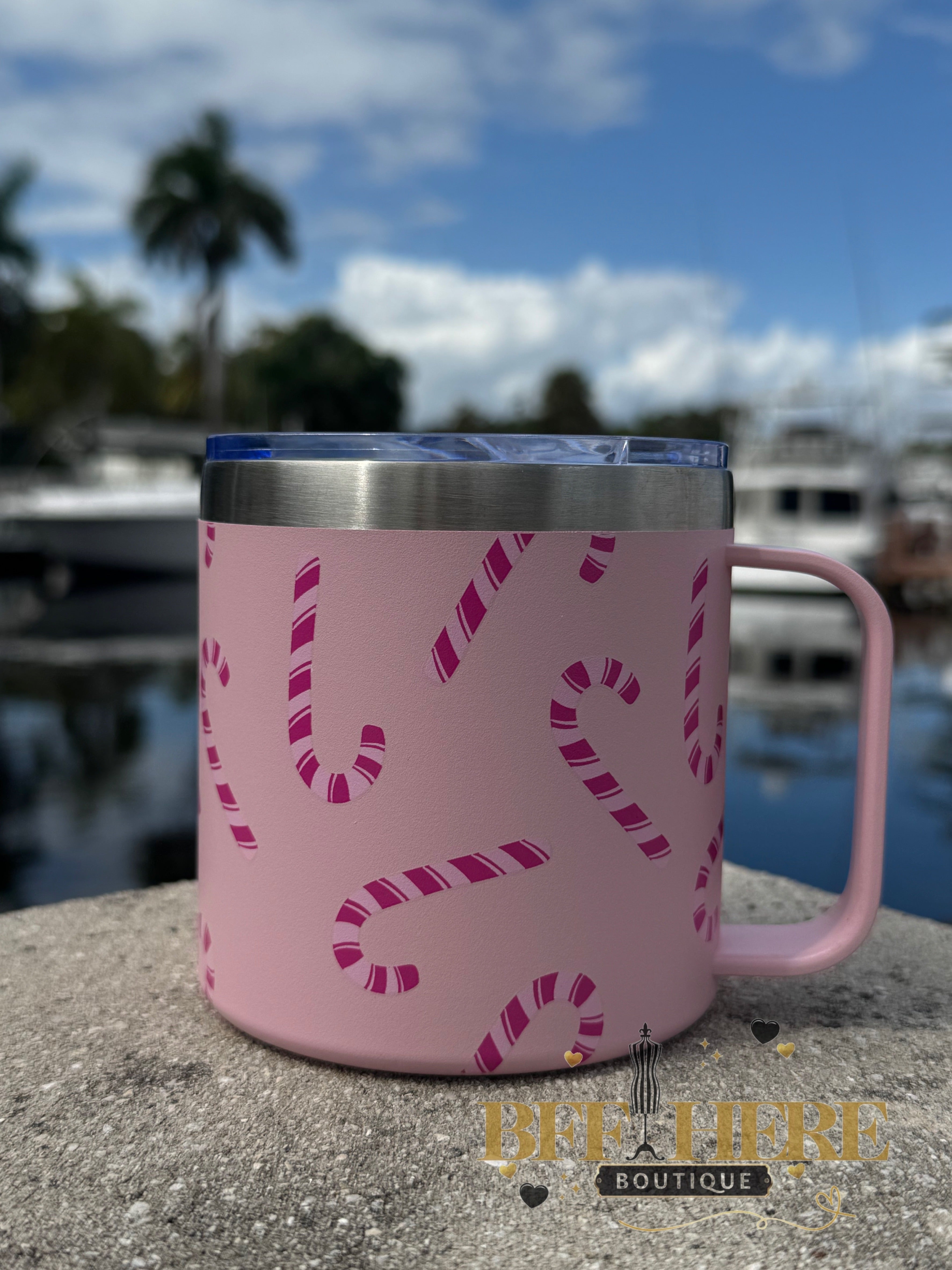 Candy Cane Travel Mug by Jess Lea - BFF Here
