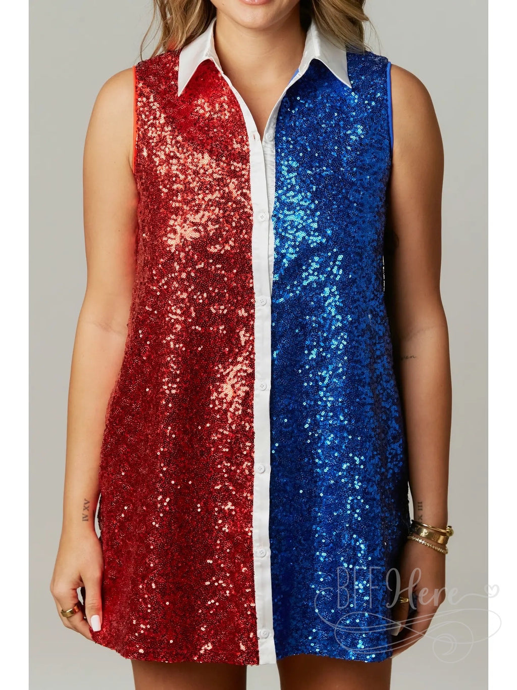 Dazzle in Color: Sequin Block Party Mini Dress - BFF Here