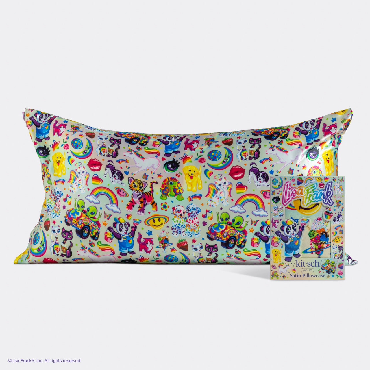 Lisa Frank X Kitsch Satin Pillowcase - the Fantastic World of Lisa Frank