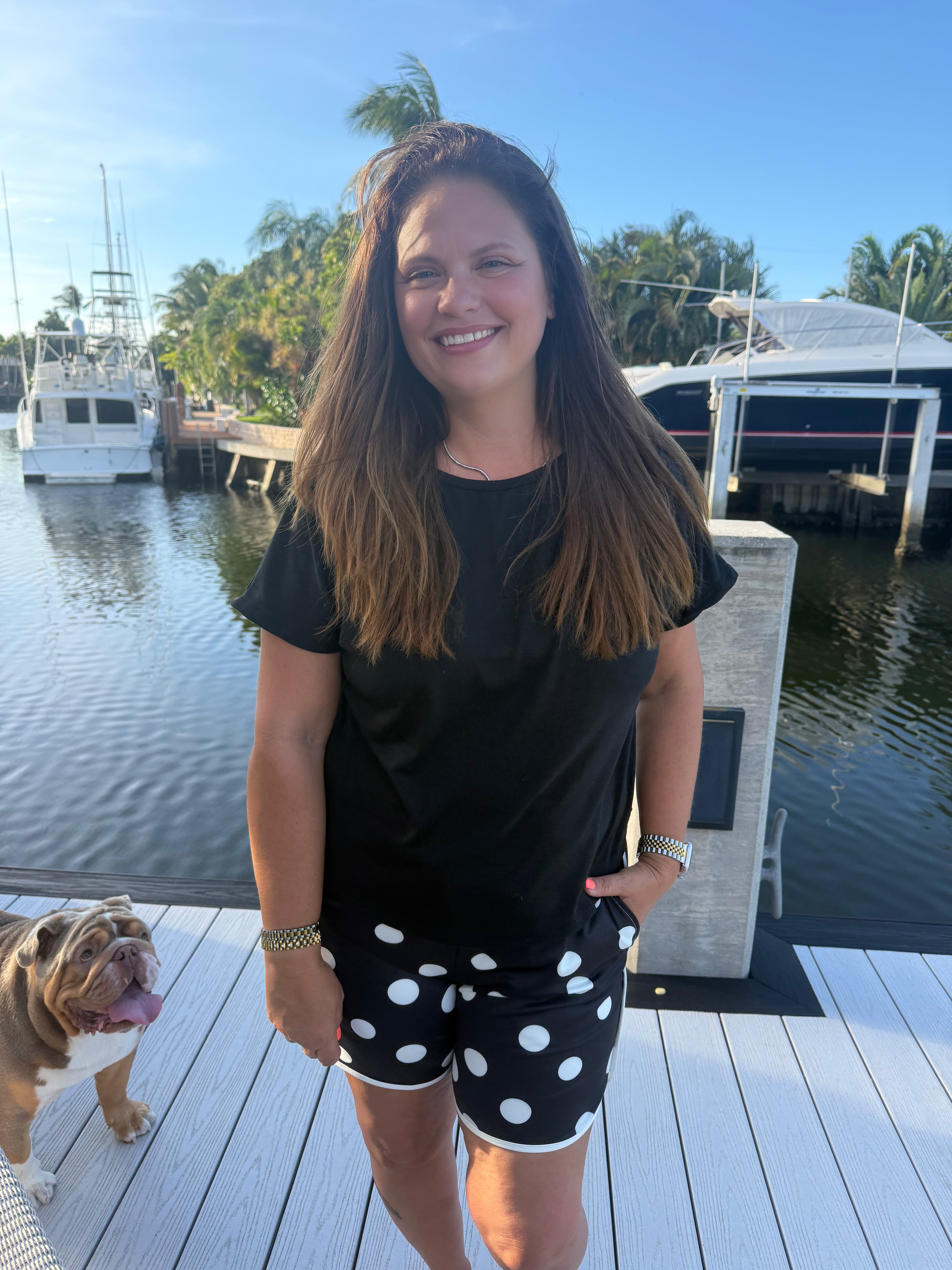 Polka Dot Posie Shorts - Long / Black by Sterling Kreek - BFF Here