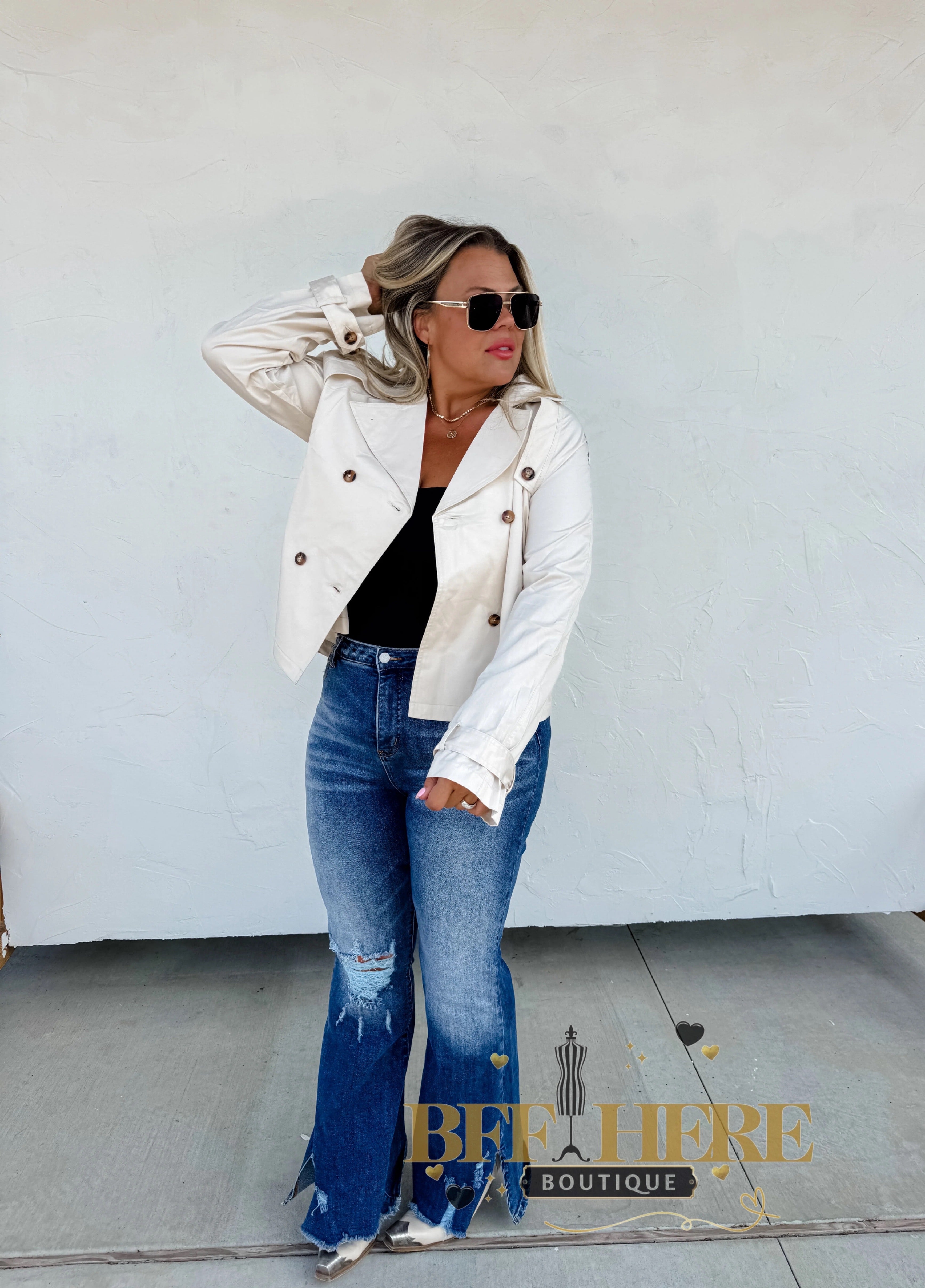 Rossi Crop Trench Coat by Blakeley - BFF Here