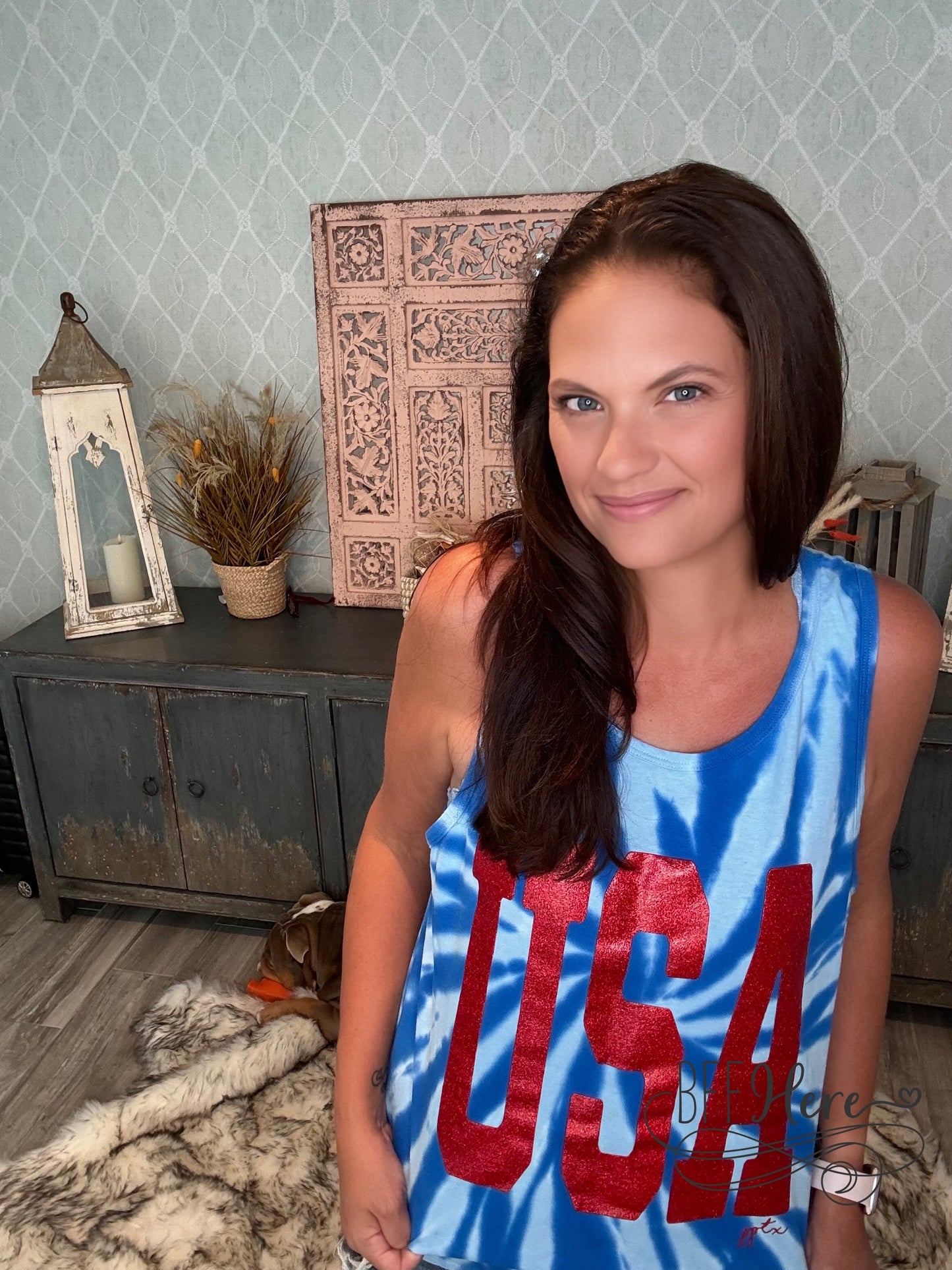 Star-Spangled Glitter Tank - A Patriotic Splash - BFF Here