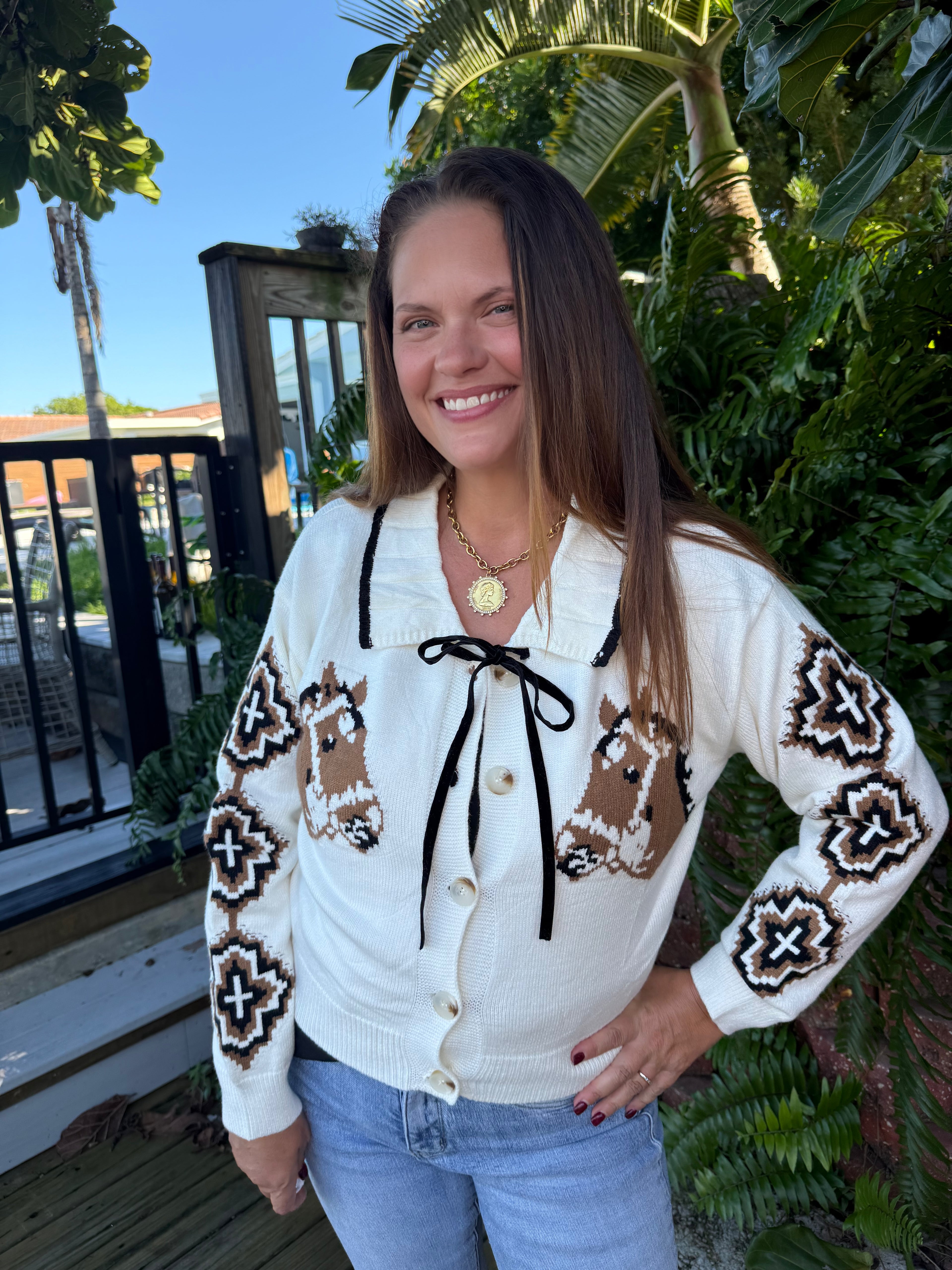 Cool Horse Cardigan by Rowdy Crowd Clothing - BFF Here